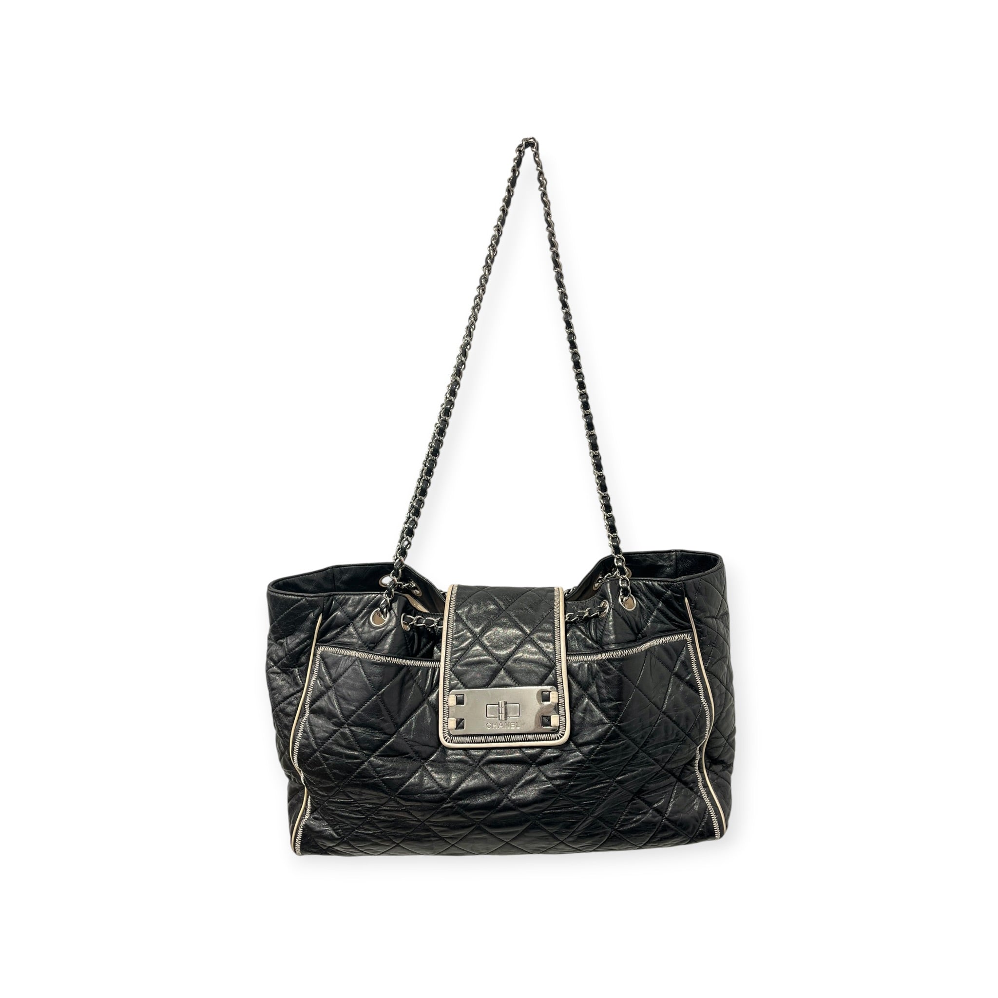 CHANEL/Bag/Lambskin/BLK/EAST WEST LAMBSKIN REISSUE view 1