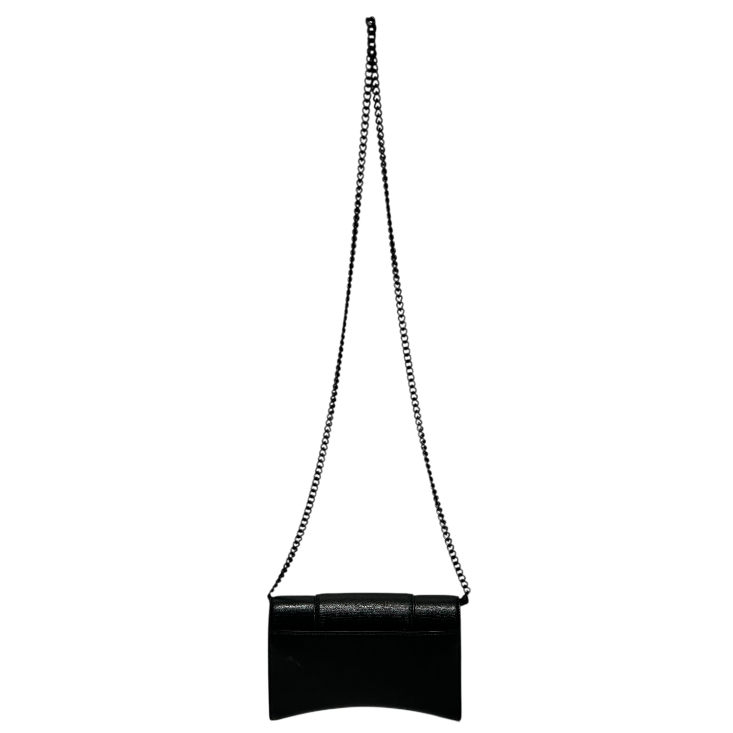 BALENCIAGA/Cross Body Bag/Leather/BLK/Hourglass Rhinestone B view 2