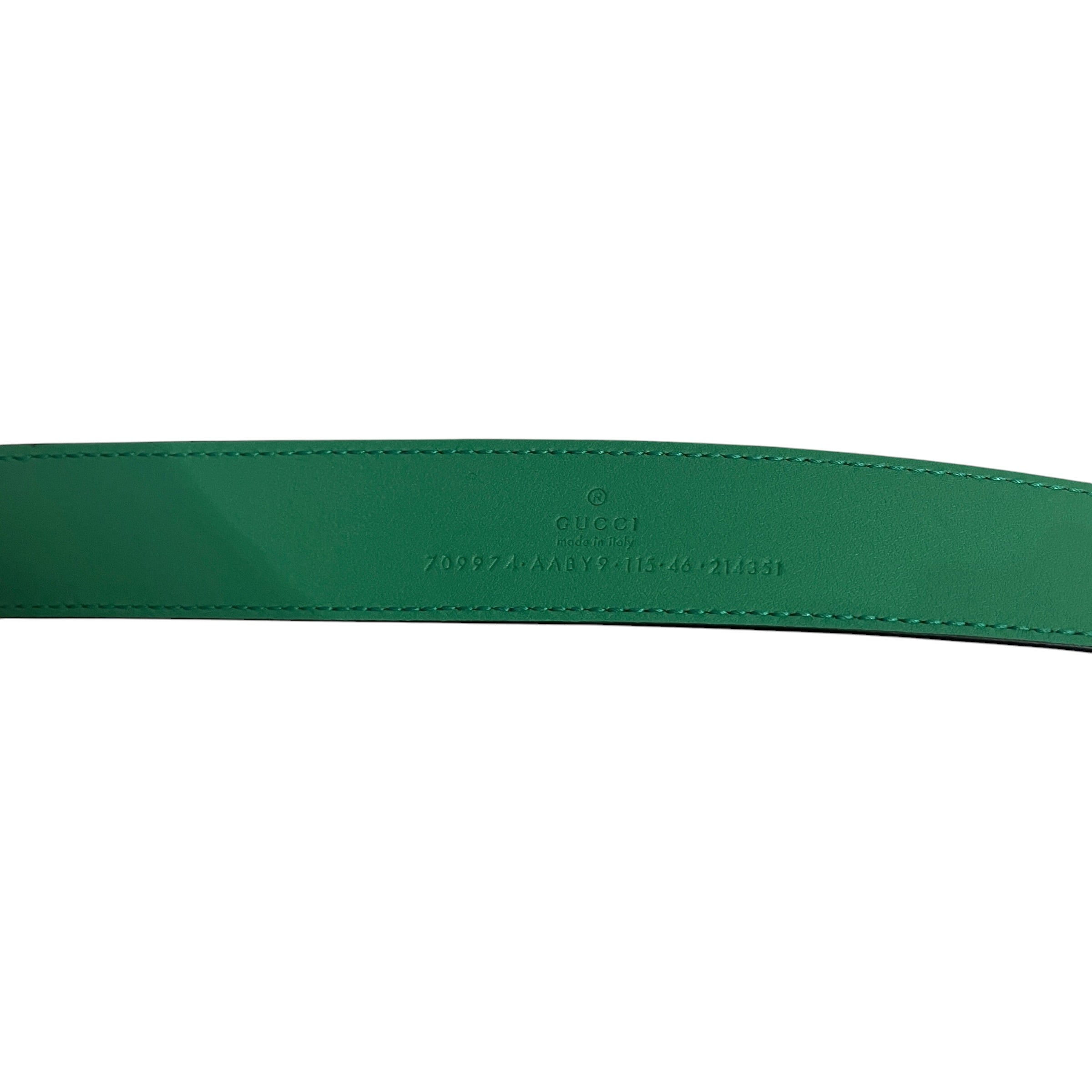 GUCCI/Belt/Leather/BLK/GREEN G BUCKLE view 4