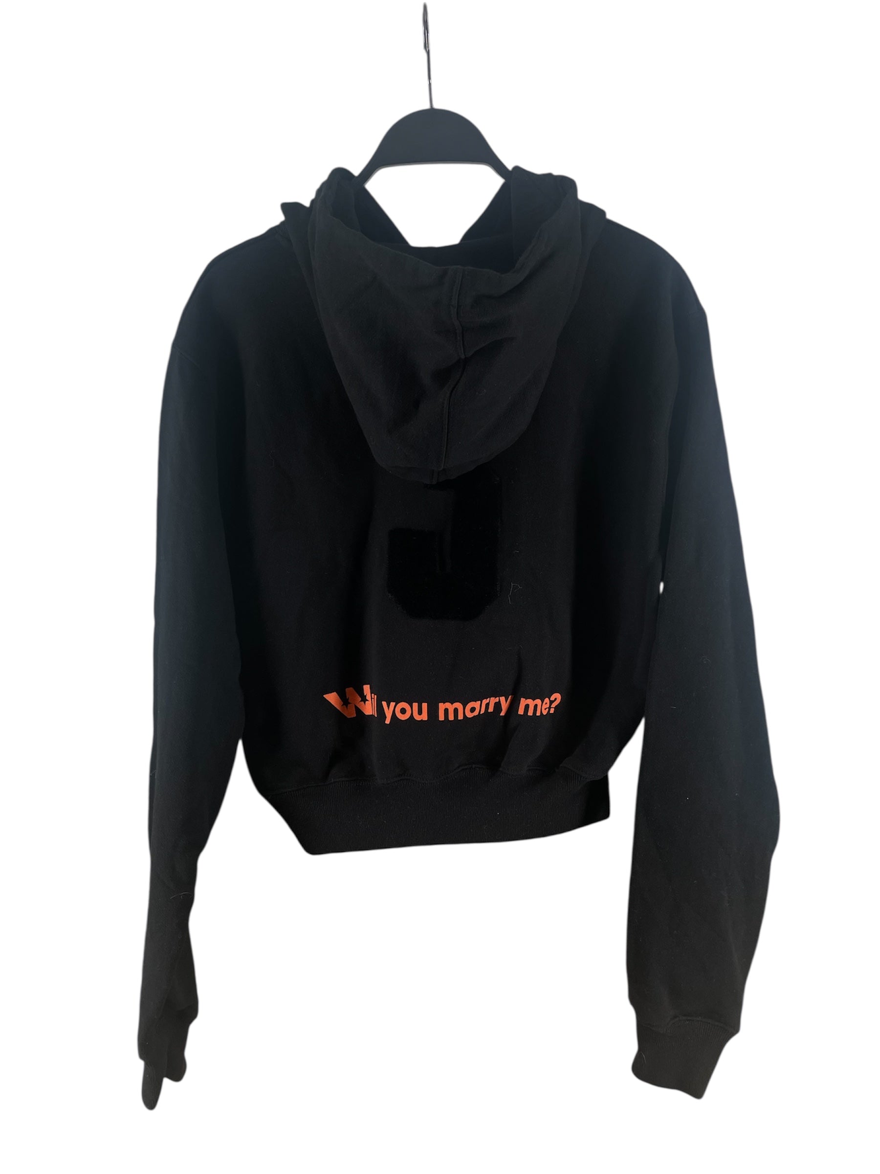 OFF-WHITE/Hoodie/XS/Cotton/BLK/OFF WILL YOU MARRY ME view 2