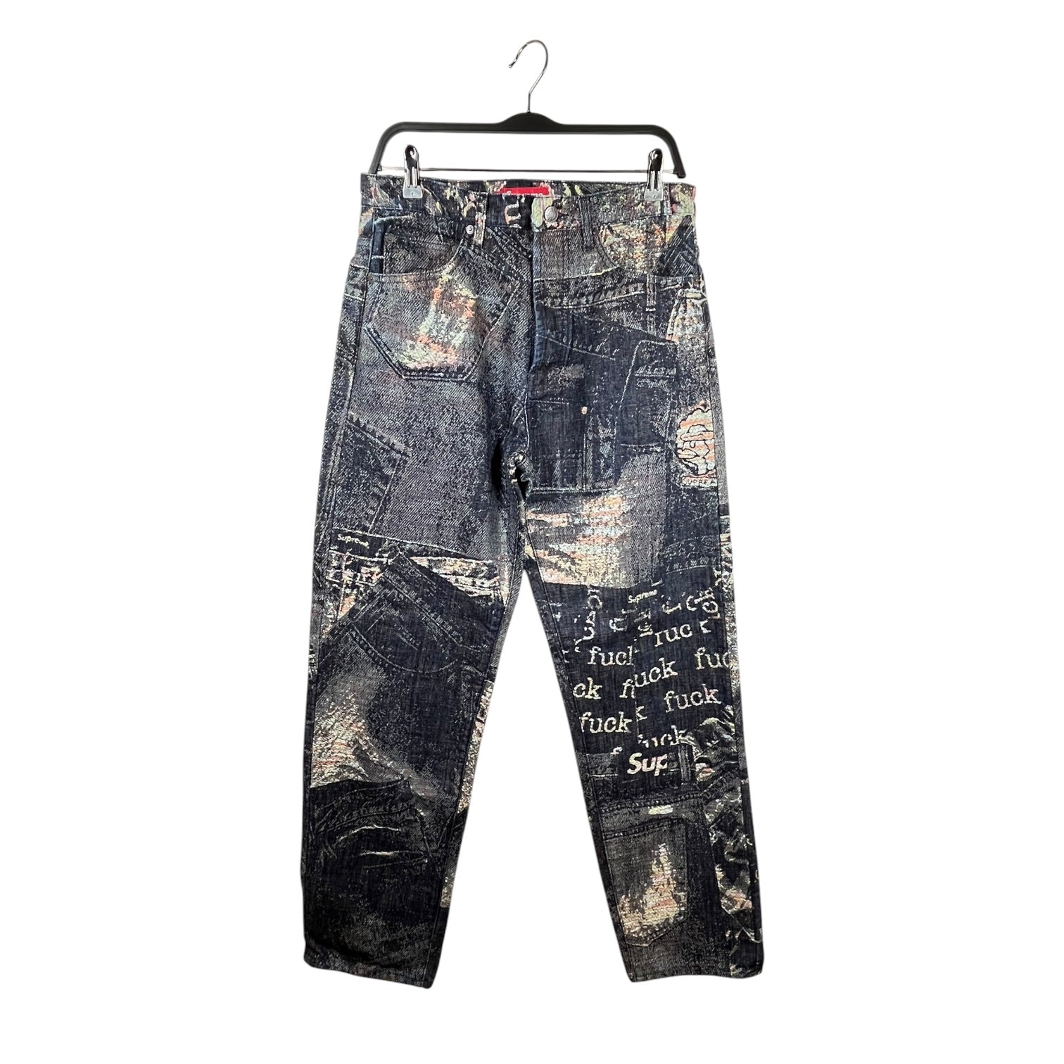 Supreme/Straight Pants/30/Cotton/BLU/All Over Print/"FUCK" JACQUARD DENIM view 1