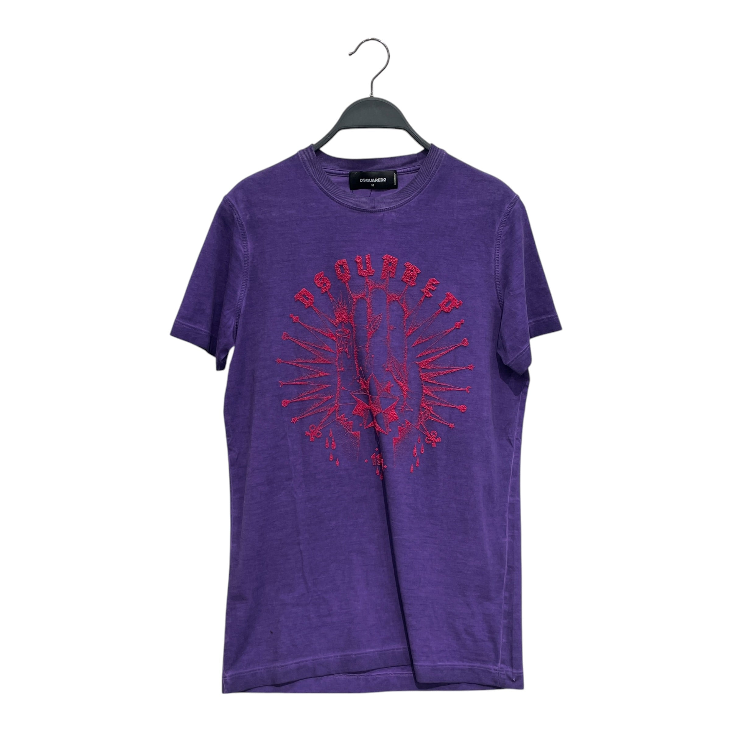 DSQUARED2/T-Shirt/M/Cotton/PPL/TEXTURED HAND GRAPHIC view 1