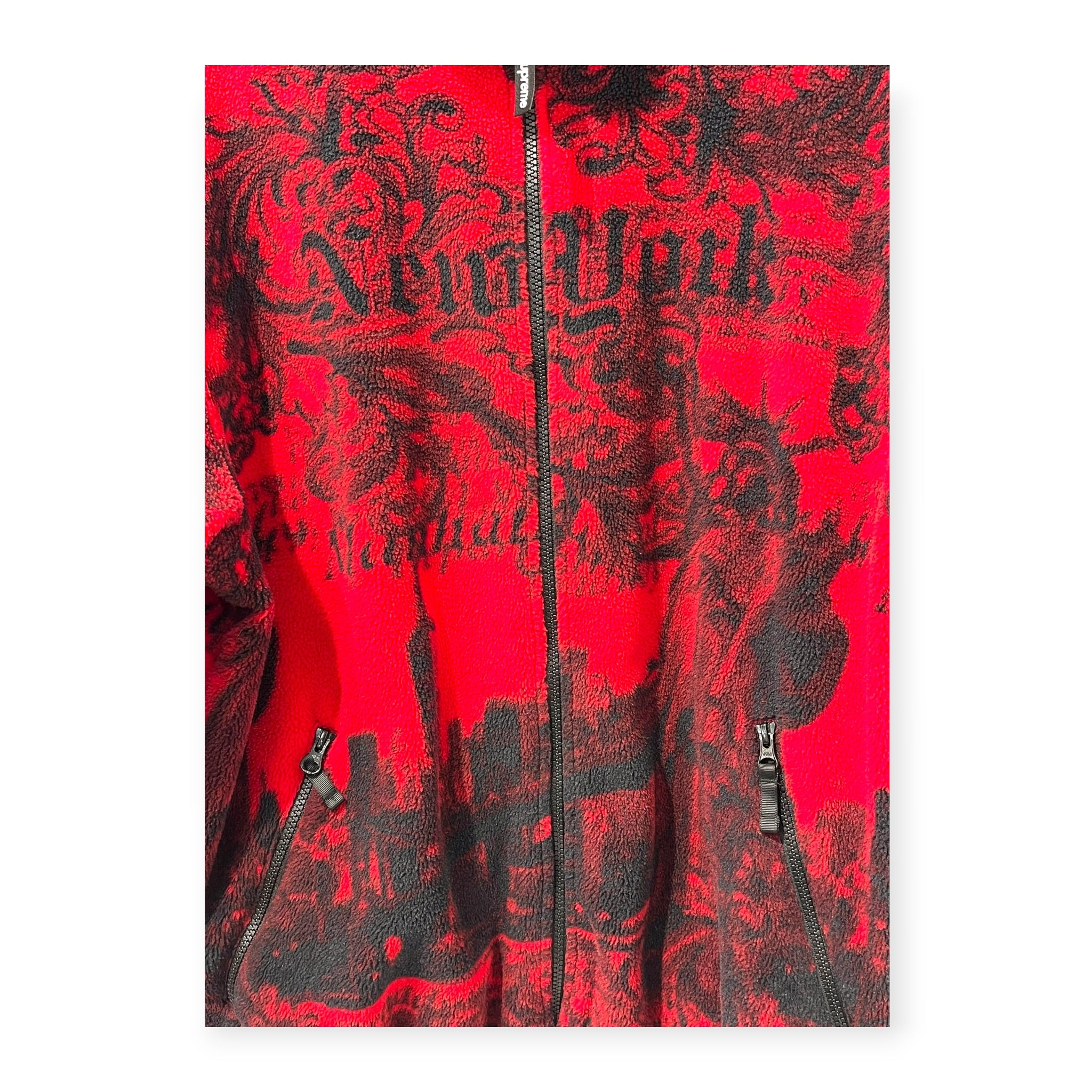 Supreme/Fleece Jkt/L/Polyester/RED/All Over Print/NEW YORK ALL OVER PRINT view 2