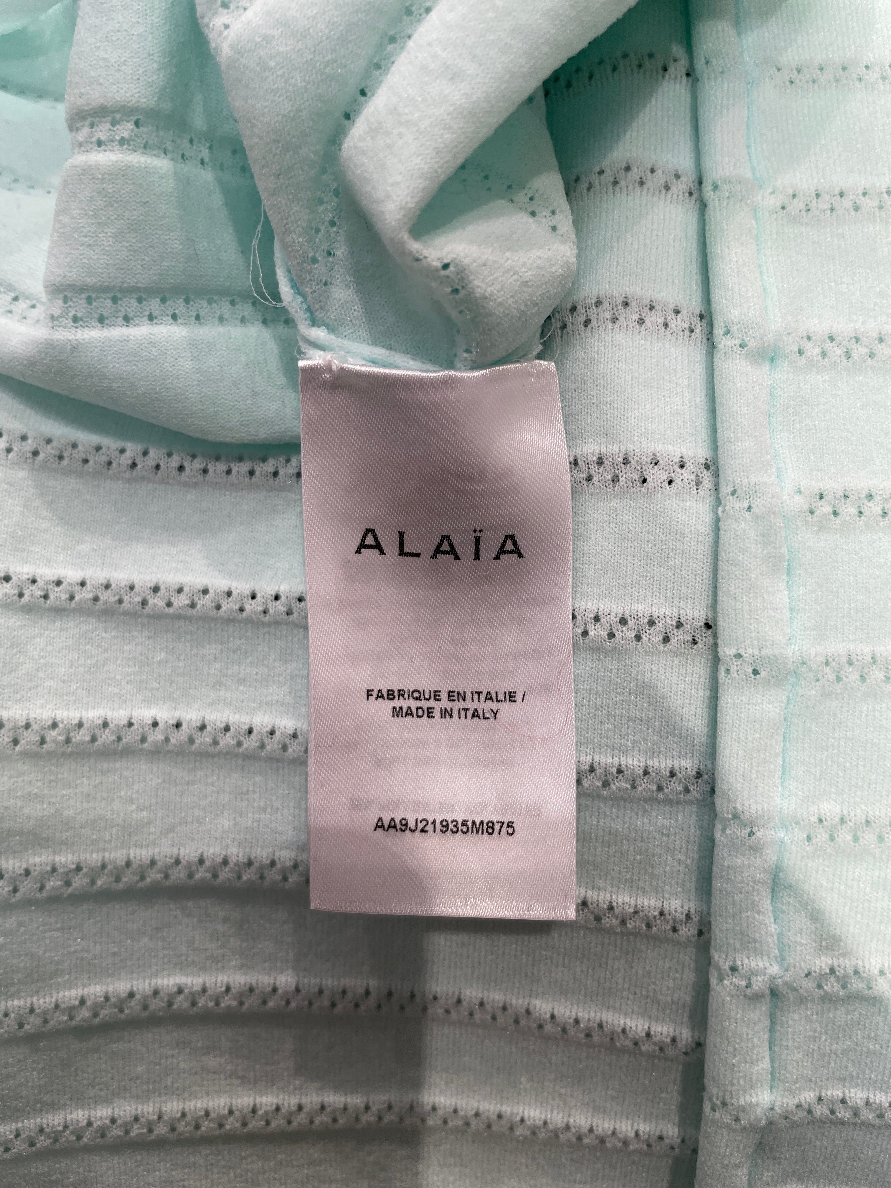 ALAIA/Long Skirt/40/Nylon/BLU/Maxi Length/RIBBED LIGHT BLU view 3