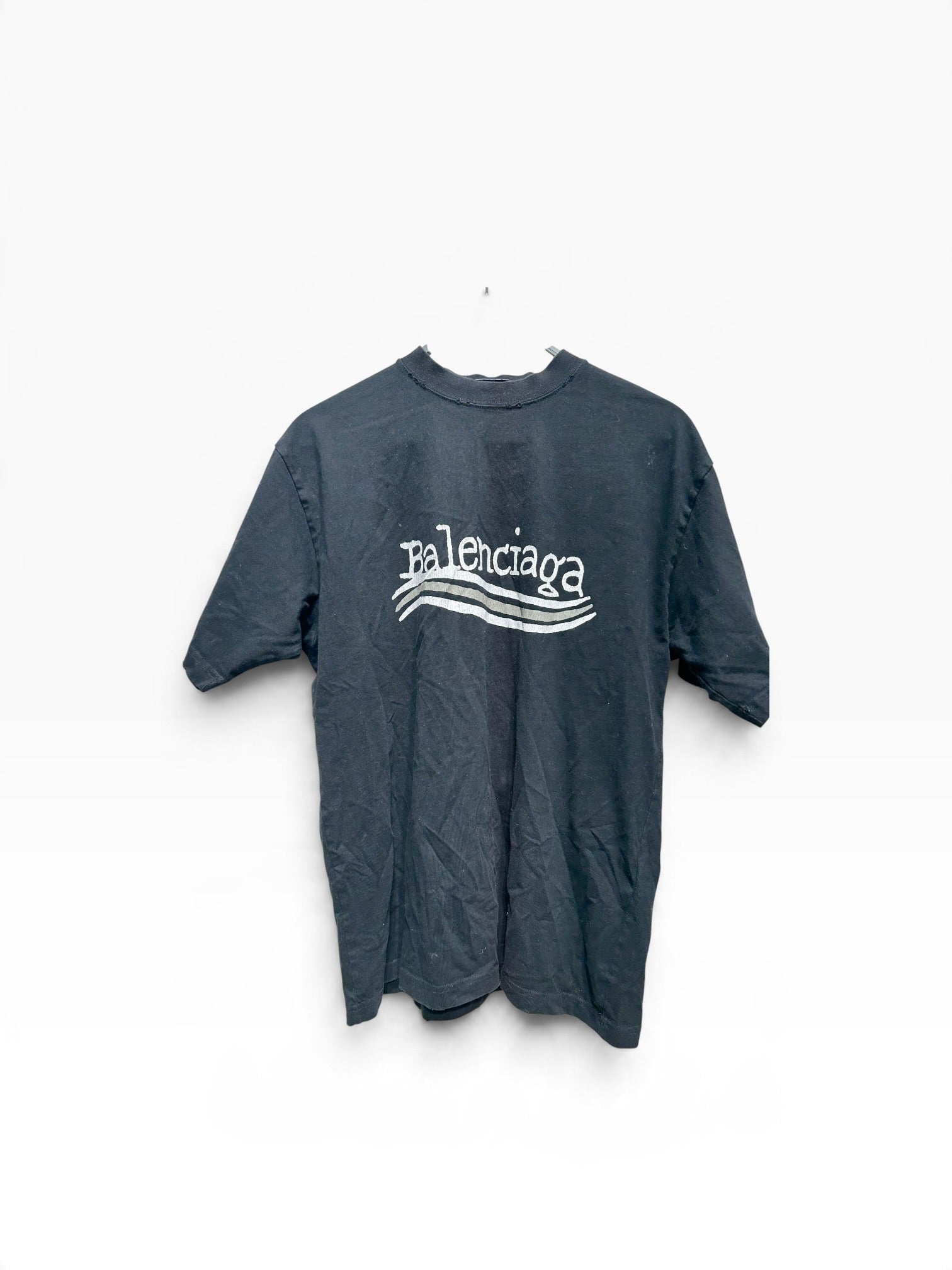 BALENCIAGA/T-Shirt/XS/Cotton/BLK/HAND DRAWN POLITICAL view 1