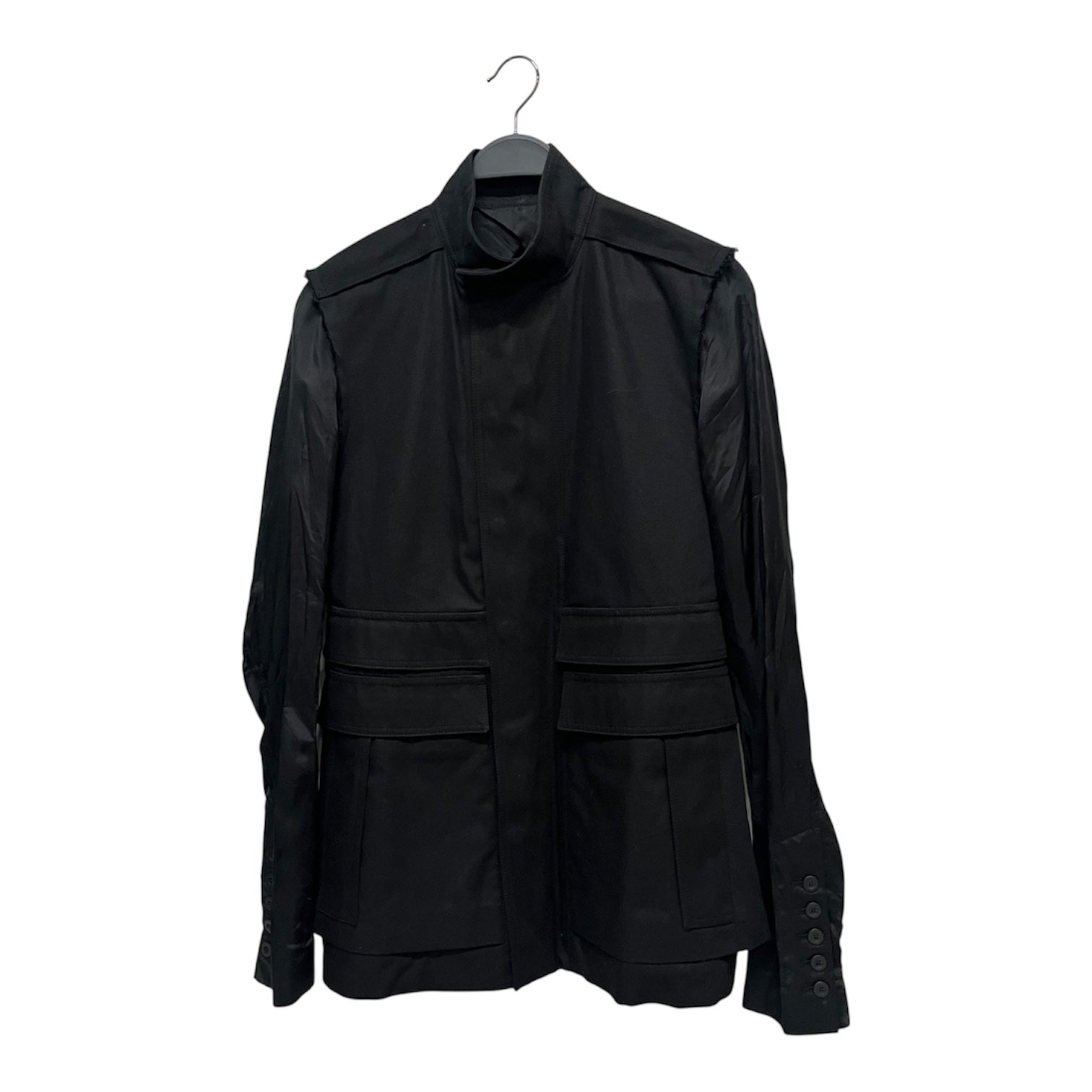 Rick Owens/Military Jkt/48/Cotton/BLK/SS16 CYCLOPS SATIN SLEEVE view 1