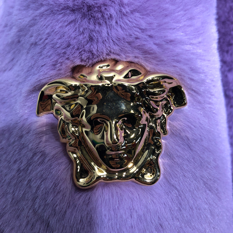 VERSACE/Sandals/US 7.5/Fake Fur/PPL/LAVANDER SLIDES