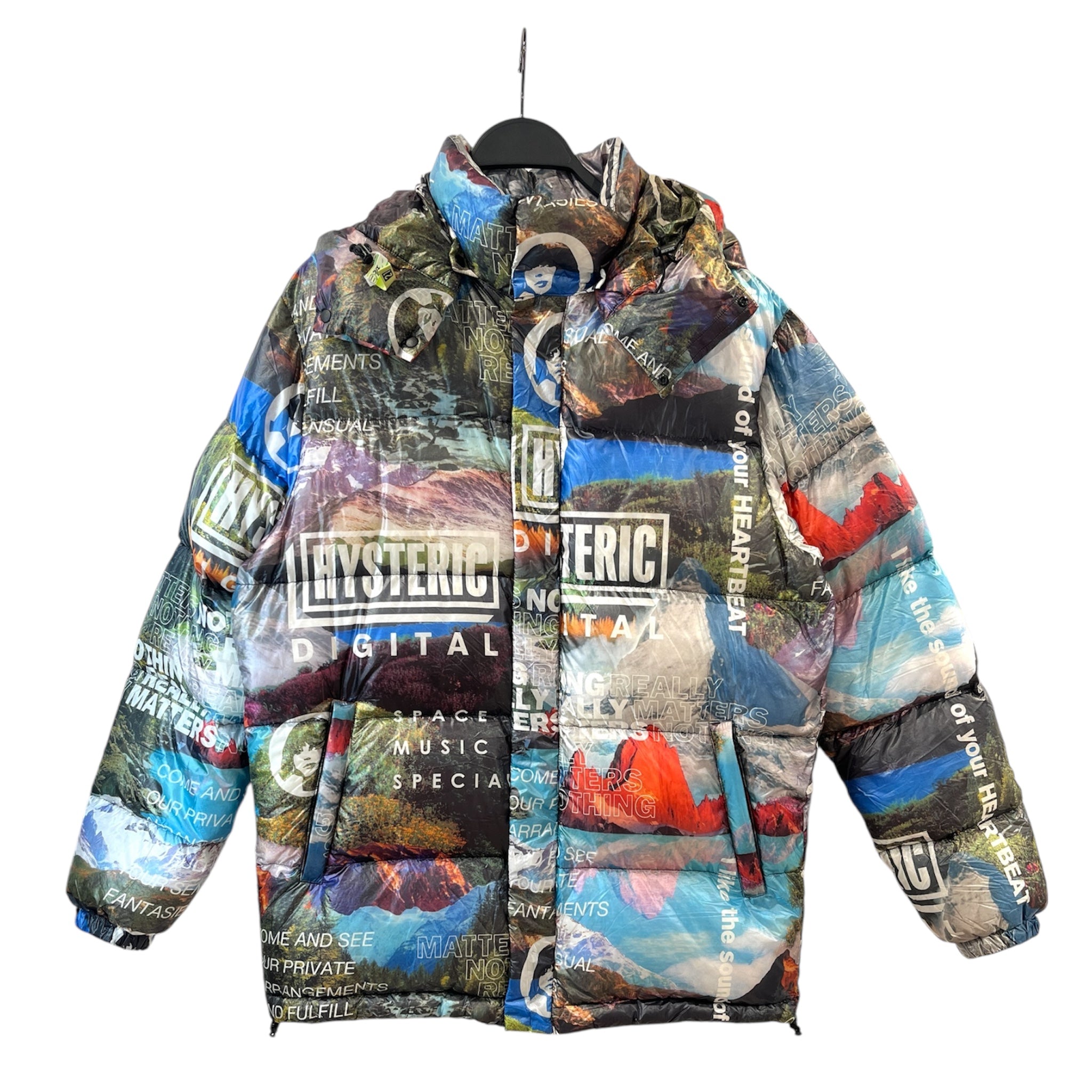 HYSTERIC GLAMOUR/Puffer Jkt/L/Multicolor/Nylon/All Over Print/02193AB03 view 1