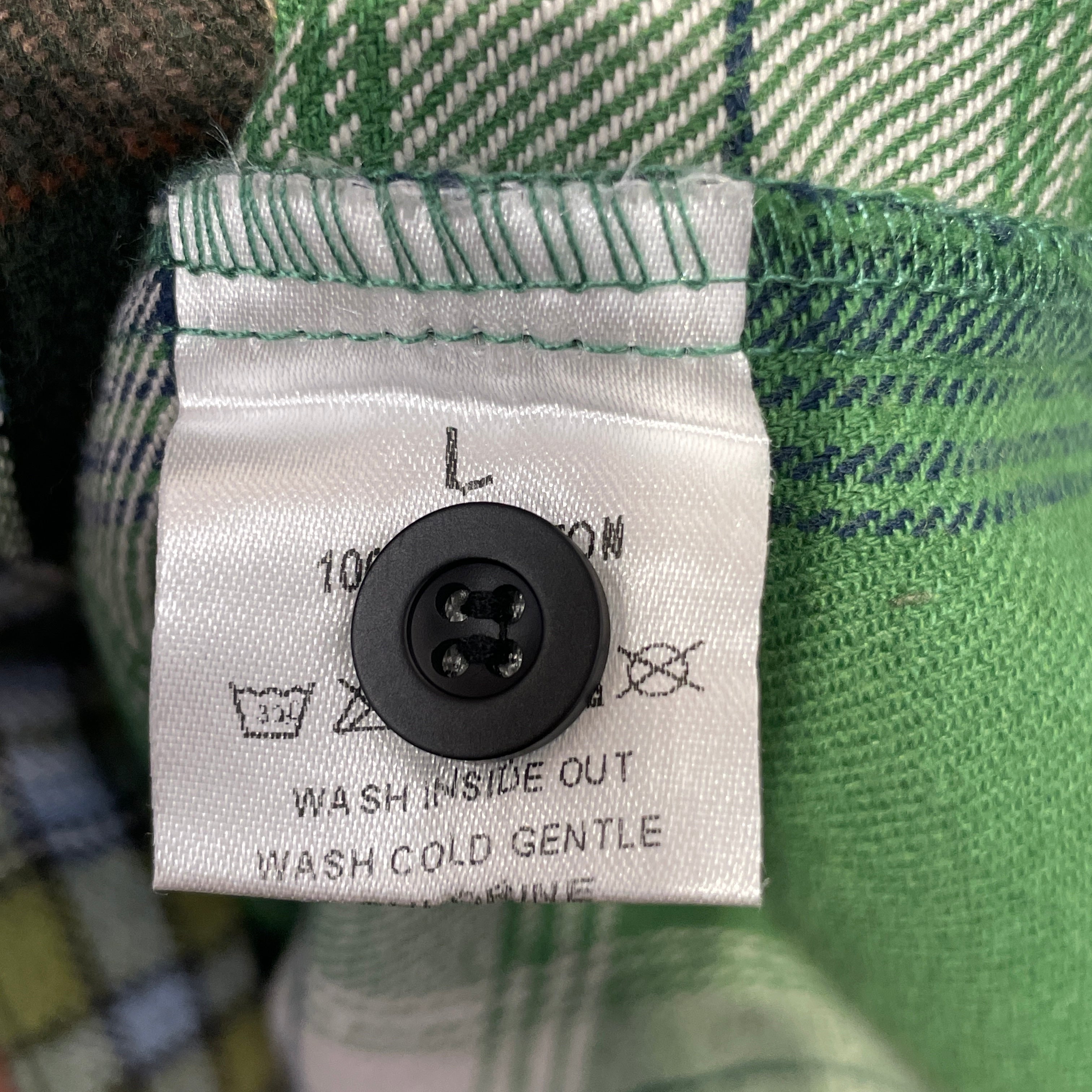 Vale/Flannel Shirt/L/Cotton/GRN/Plaid/Bedazzled view 3