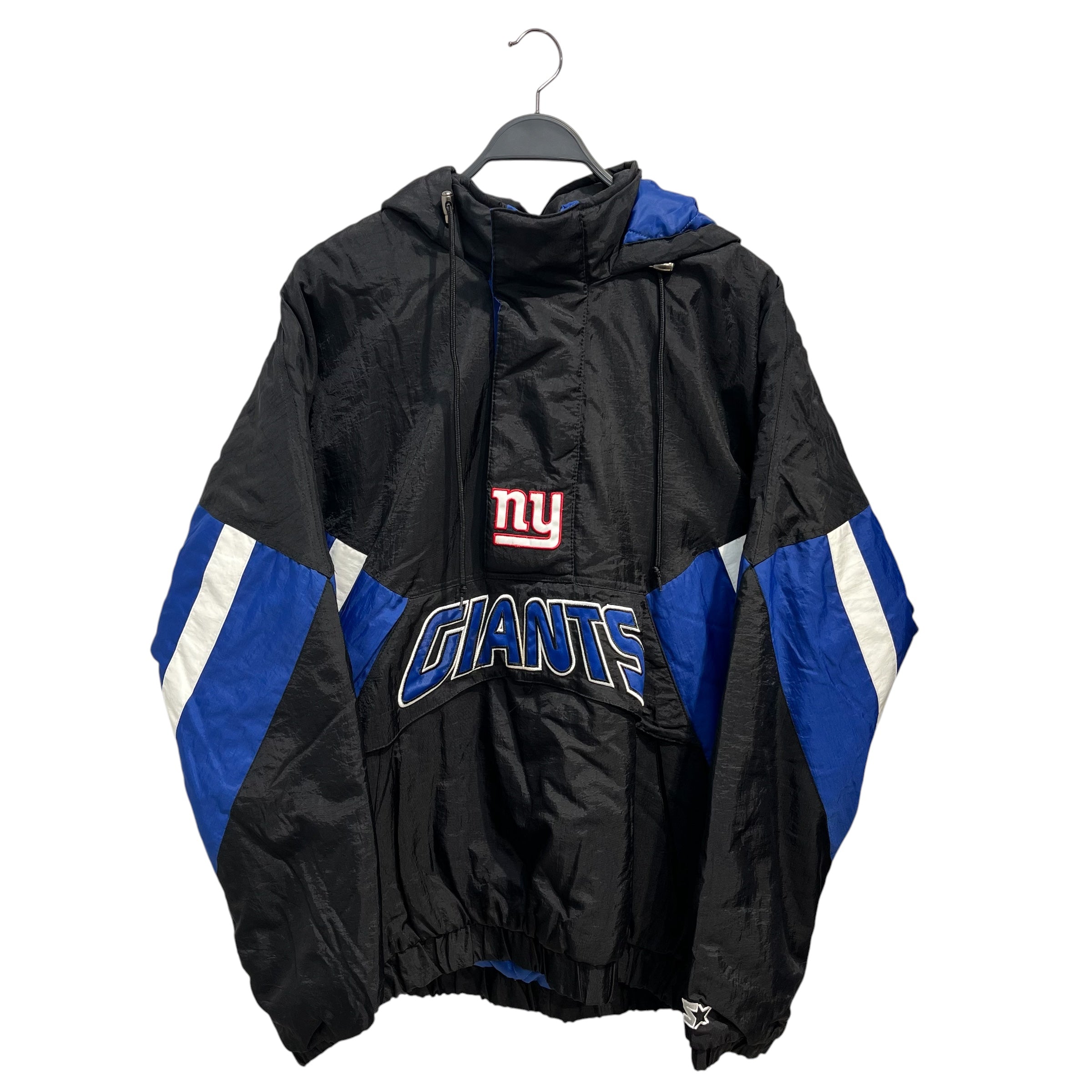 STARTER/Jacket/XL/Nylon/BLK/Graphic/bluequarterzip hood ny giants view 1