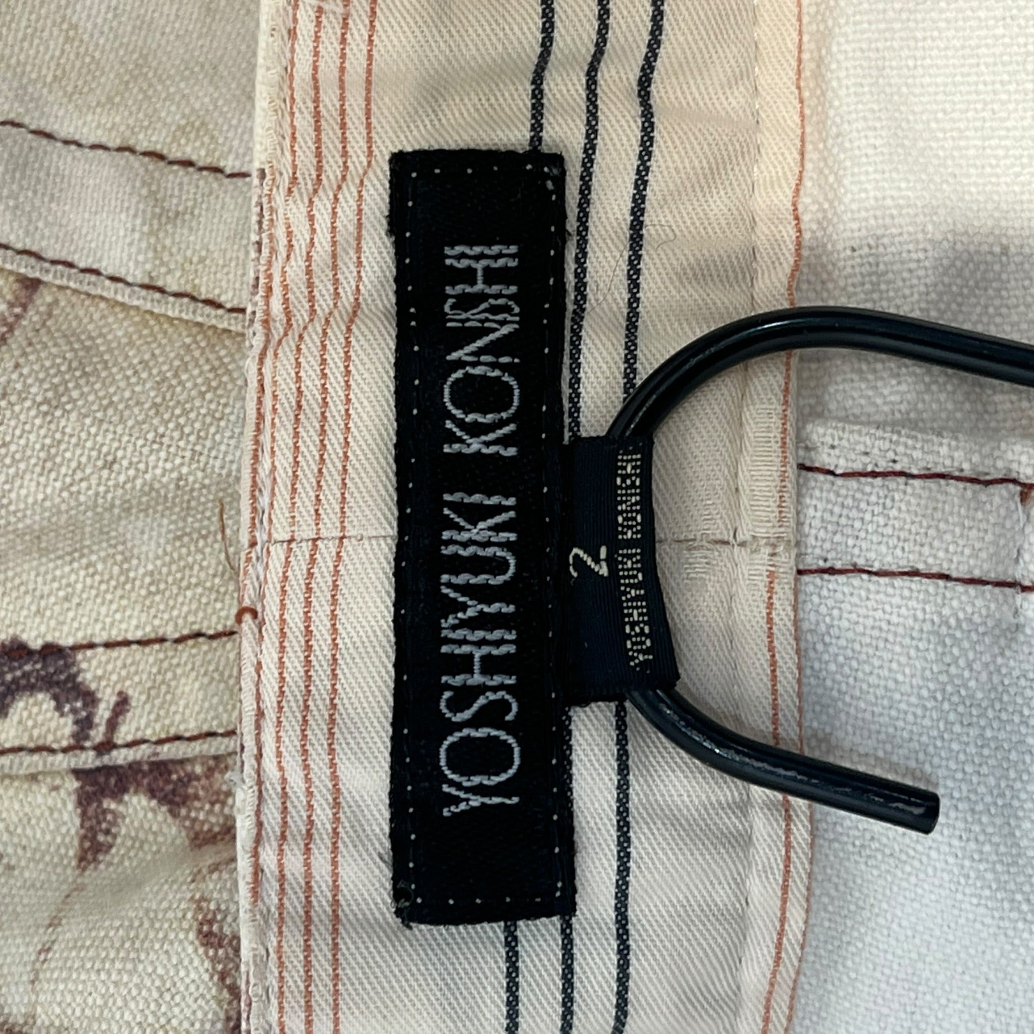YOSHIYUKI KONISHI/Skinny Pants/M/Cotton/CRM/Graphic/LEATHER SEAM ALL OVER PRINT view 3