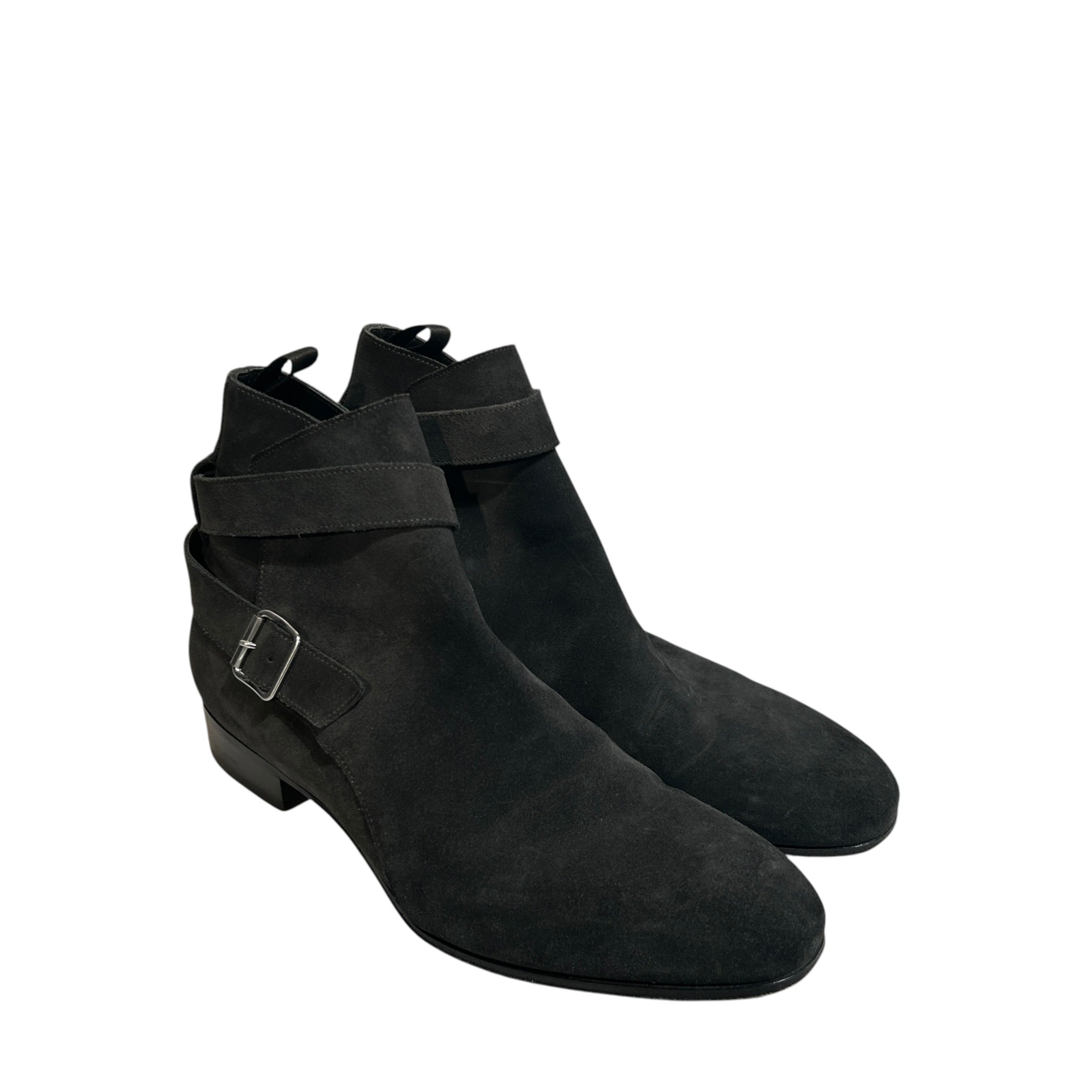 BALENCIAGA/Boots/EU 45/Suede/BLK/Silver Buckle Ankle Strap view 1