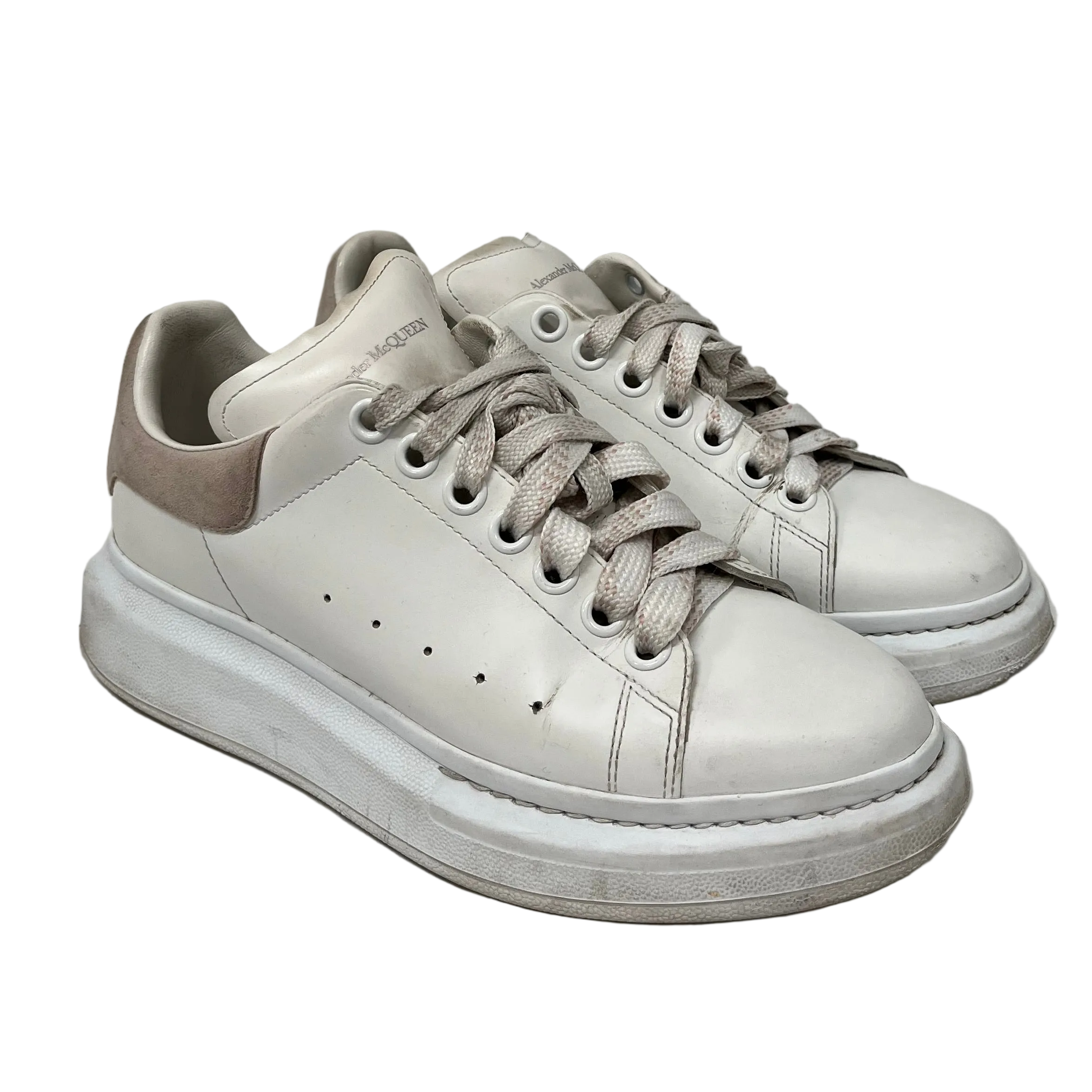 Alexander McQueen/Low-Sneakers/EU 38.5/Leather/WHT/Chunky Heel/OVERSIZED LEATHER SNEAKER view 1