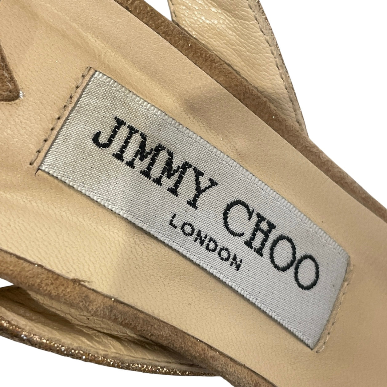 JIMMY CHOO/Heels/US 6.5/Cotton/BEG/beige glitter jimmy choo view 3