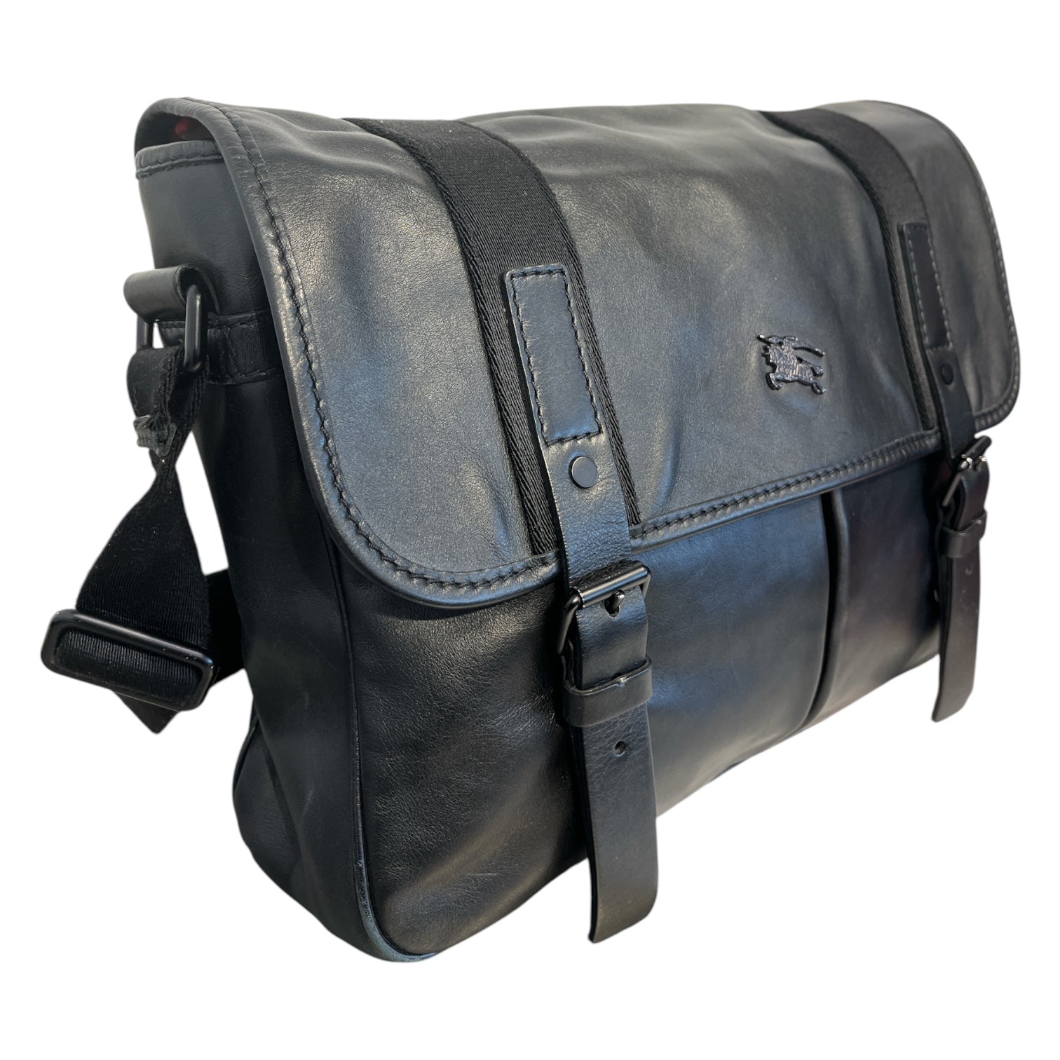 BURBERRY/Cross Body Bag/Leather/BLK/BLACK LEATHER MESSENGER BAG view 4