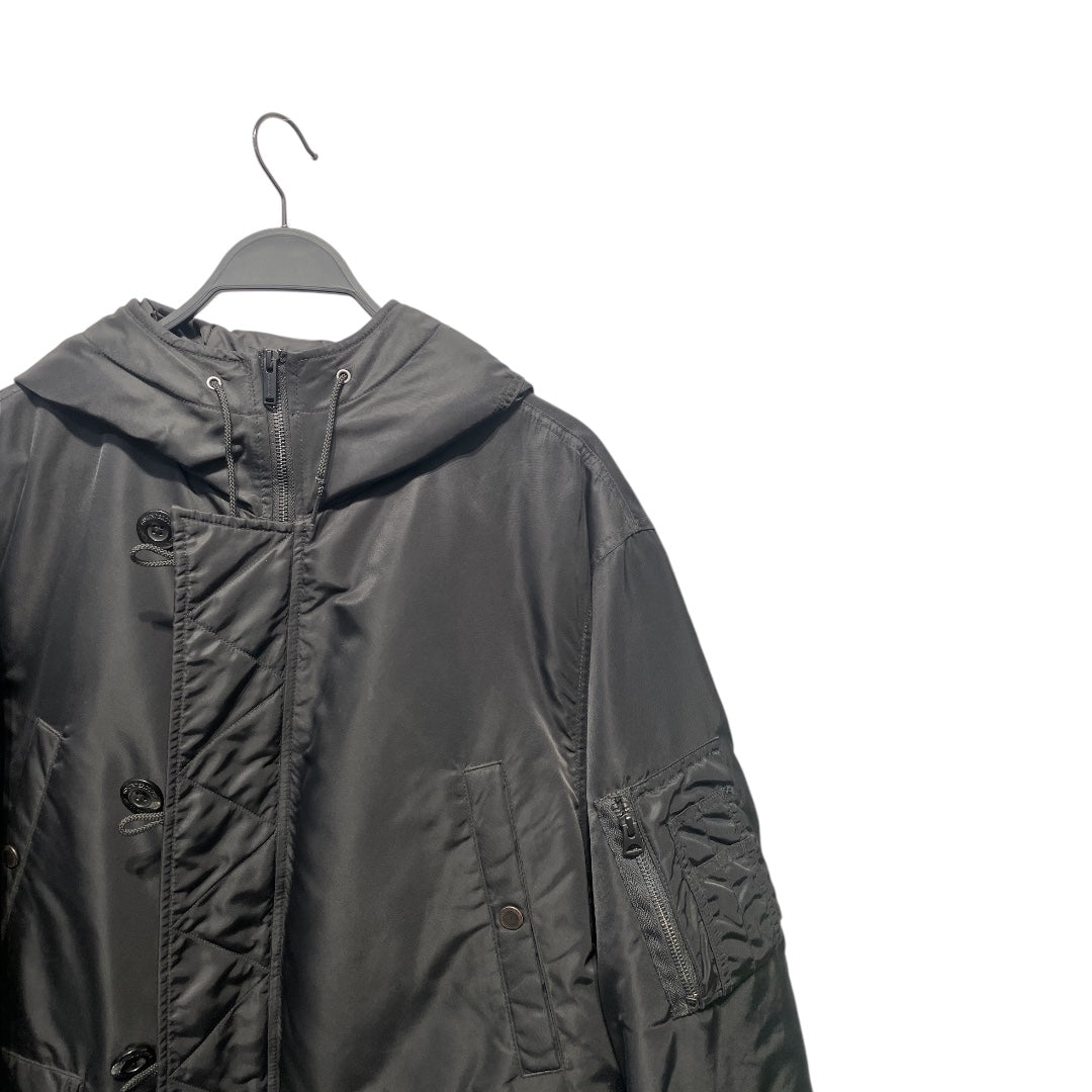 UNDERCOVER/Trench Coat/L/Acrylic/BLK/Zip off bottom view 3