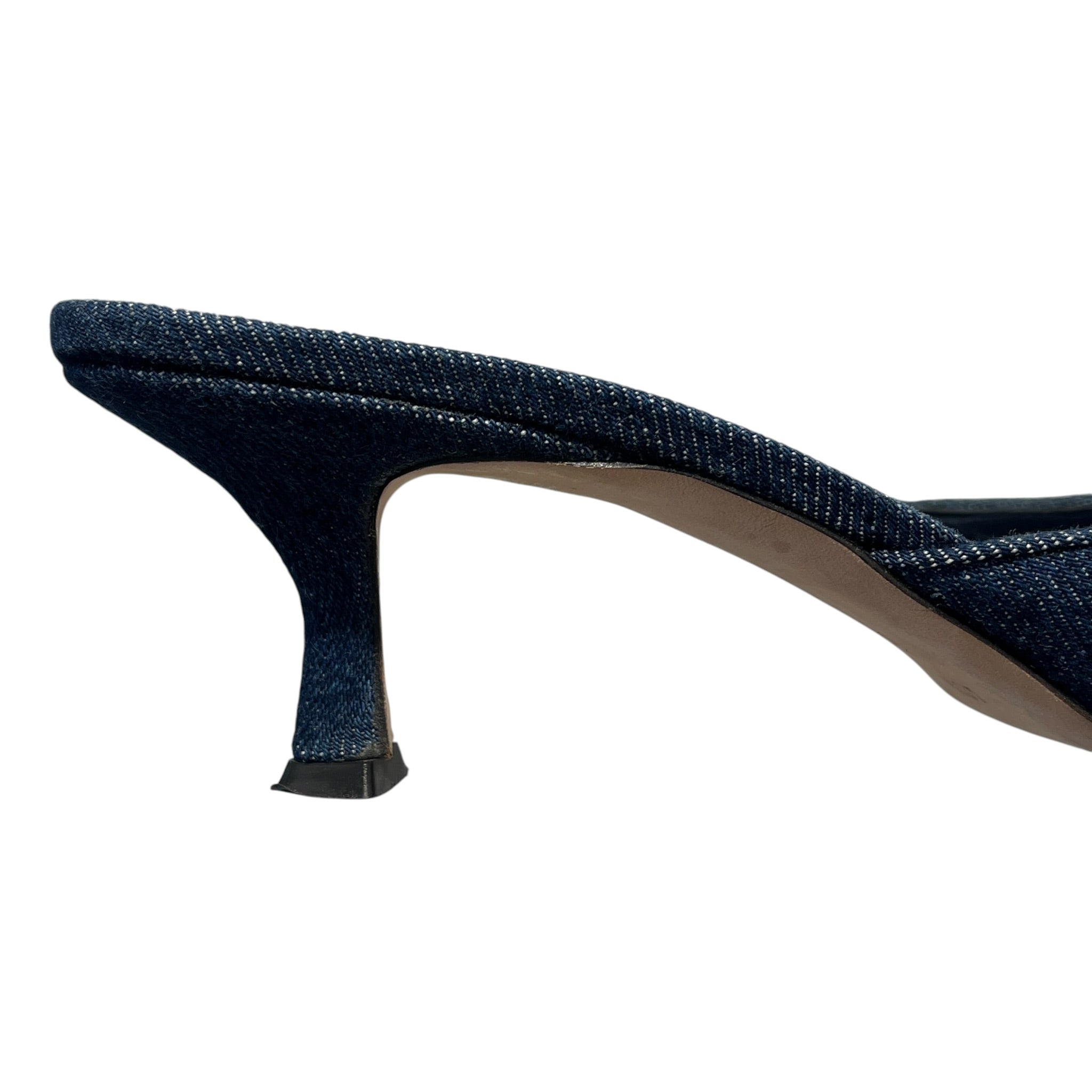 MANOLO BLAHNIK/Heels/US 8.5/BLU/mid heel denim square view 6