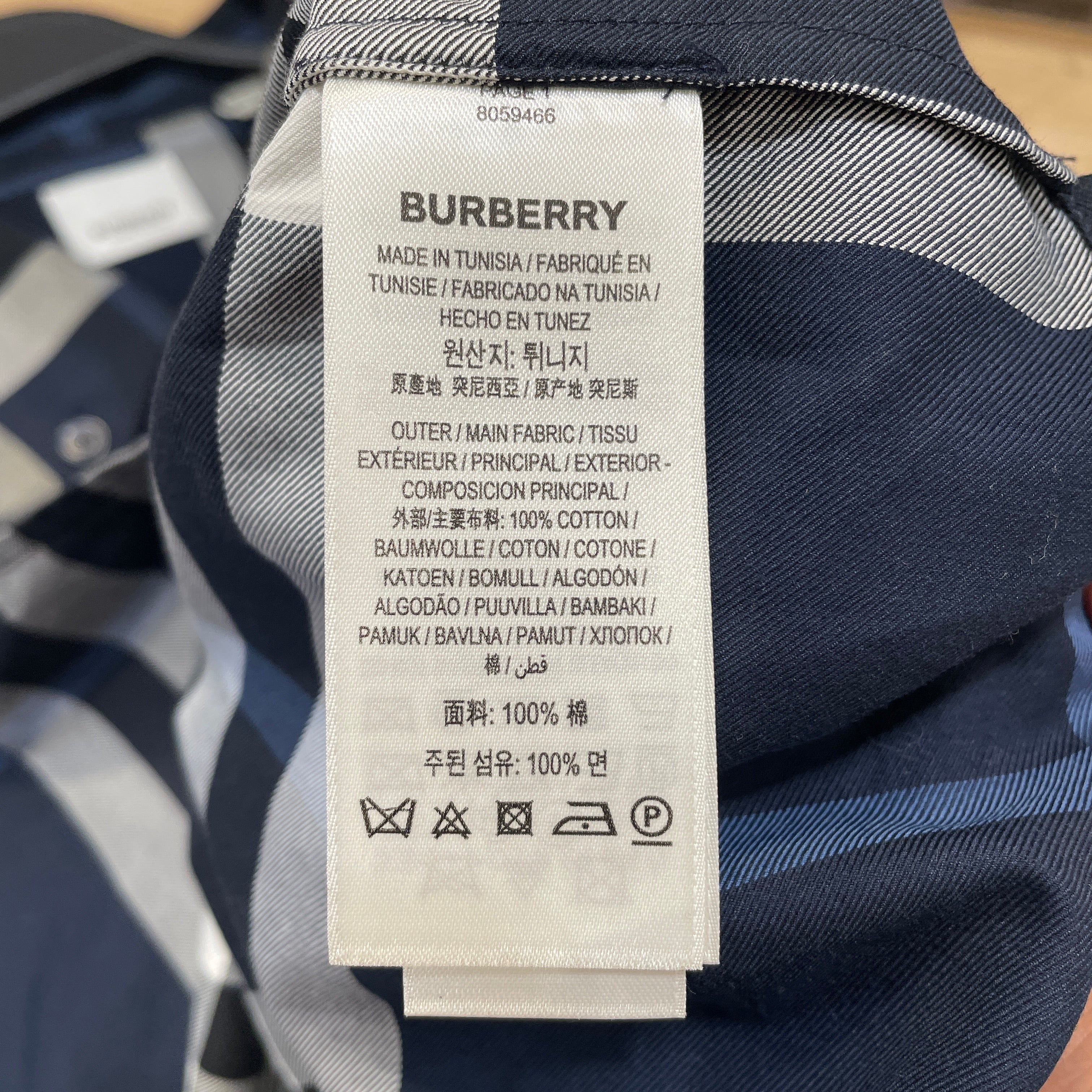 BURBERRY/SS Shirt/XL/Cotton/NVY/Plaid/8059466 - Willem Blue Check view 4