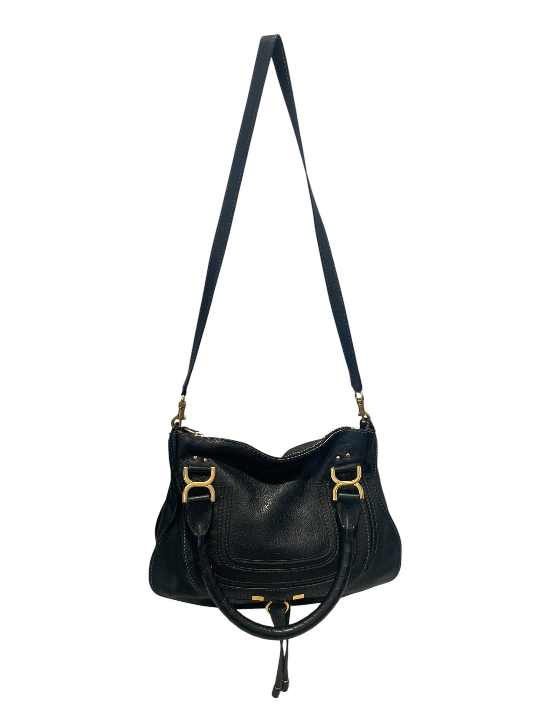 Chloe/Cross Body Bag/Leather/BLK/Medium Marcie Satchel view 1
