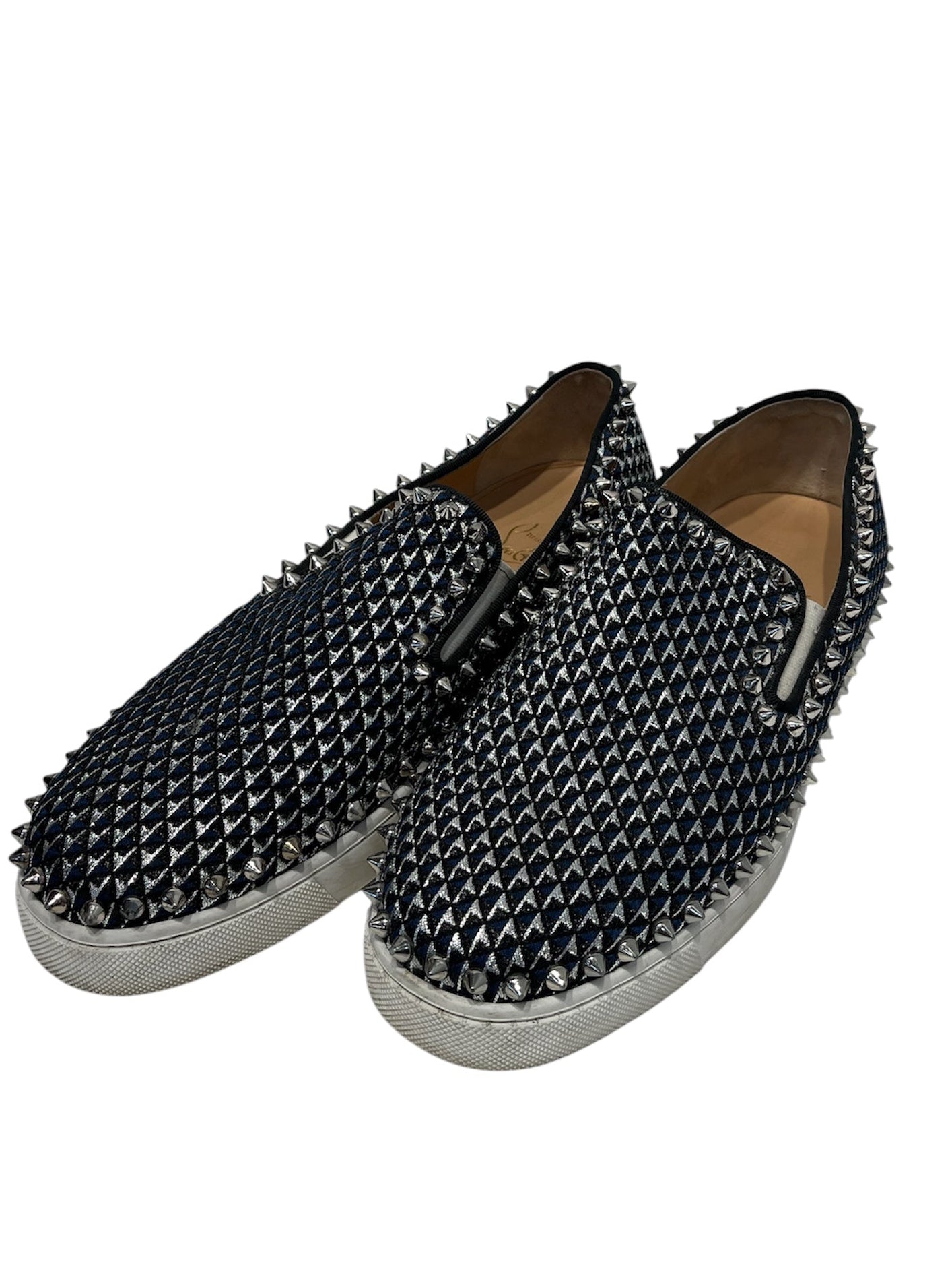 Christian Louboutin/Low-Sneakers/US 7.5/Cotton/BLU/ view 1