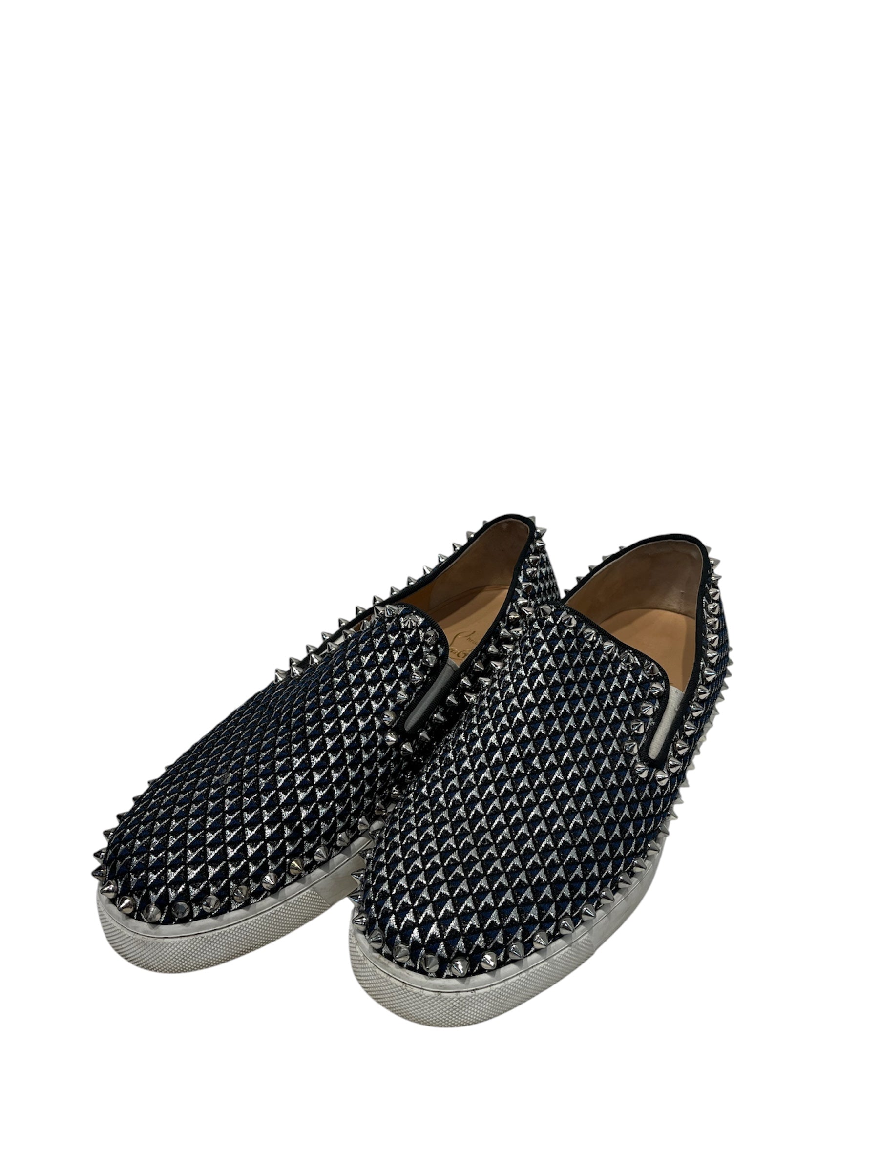 Christian Louboutin/Low-Sneakers/US 7.5/Cotton/BLU/ view 1