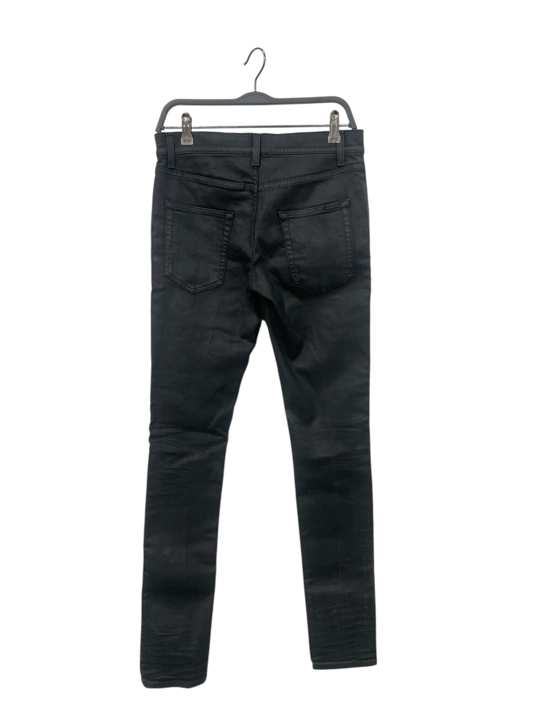 SAINT LAURENT/Skinny Pants/30/Cotton/BLK/waxed jeans 2021 view 2