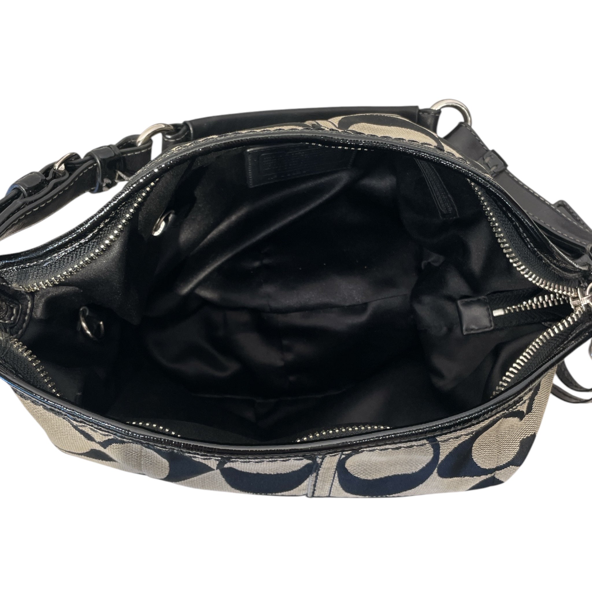 COACH/Hand Bag/Monogram/Cotton/BLK/MONOGRAM SUFFLETTE view 4