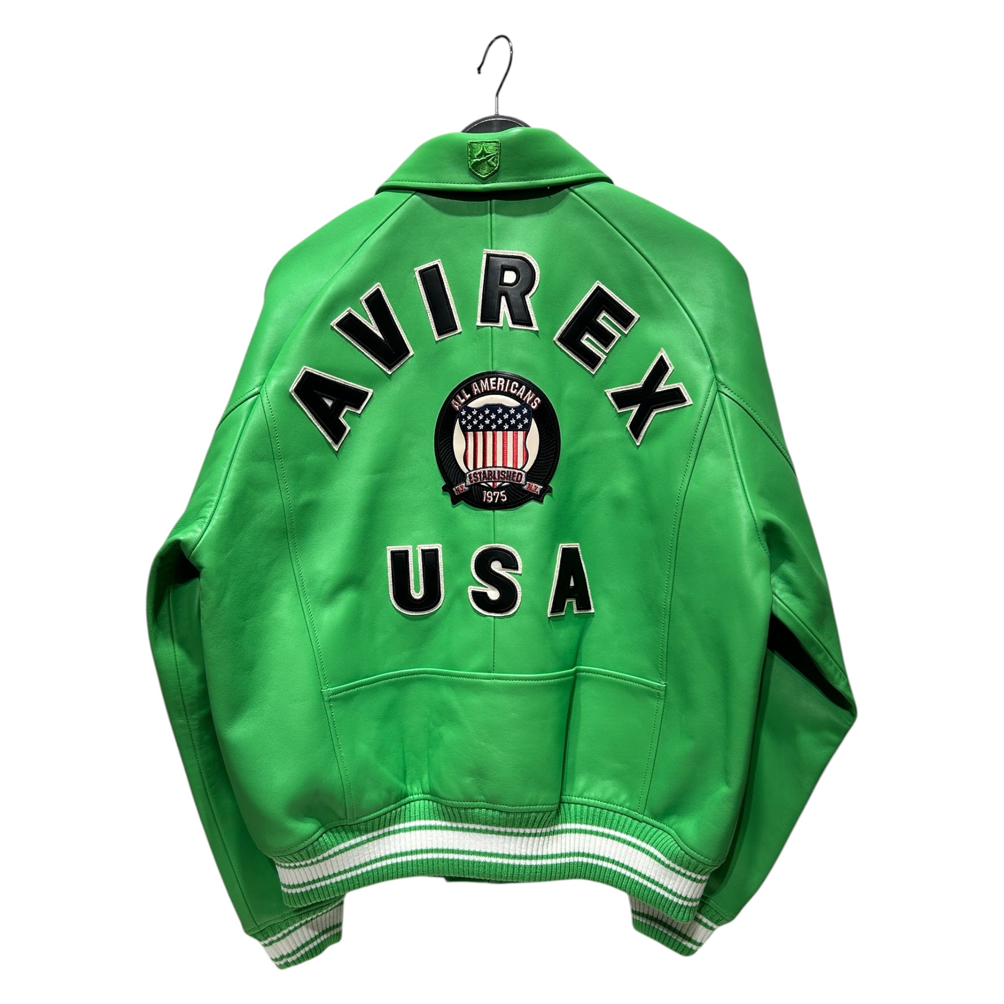 AVIREX/Leather Jkt/L/Leather/GRN/ICON LIME GREEN JACKET view 2
