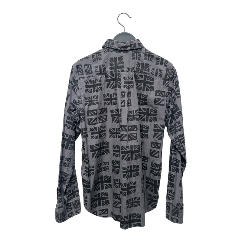 BLACK COMME des GARCONS///LS Shirt/S/Cotton/BLK//All Over Print/M [Designers] Essentials/