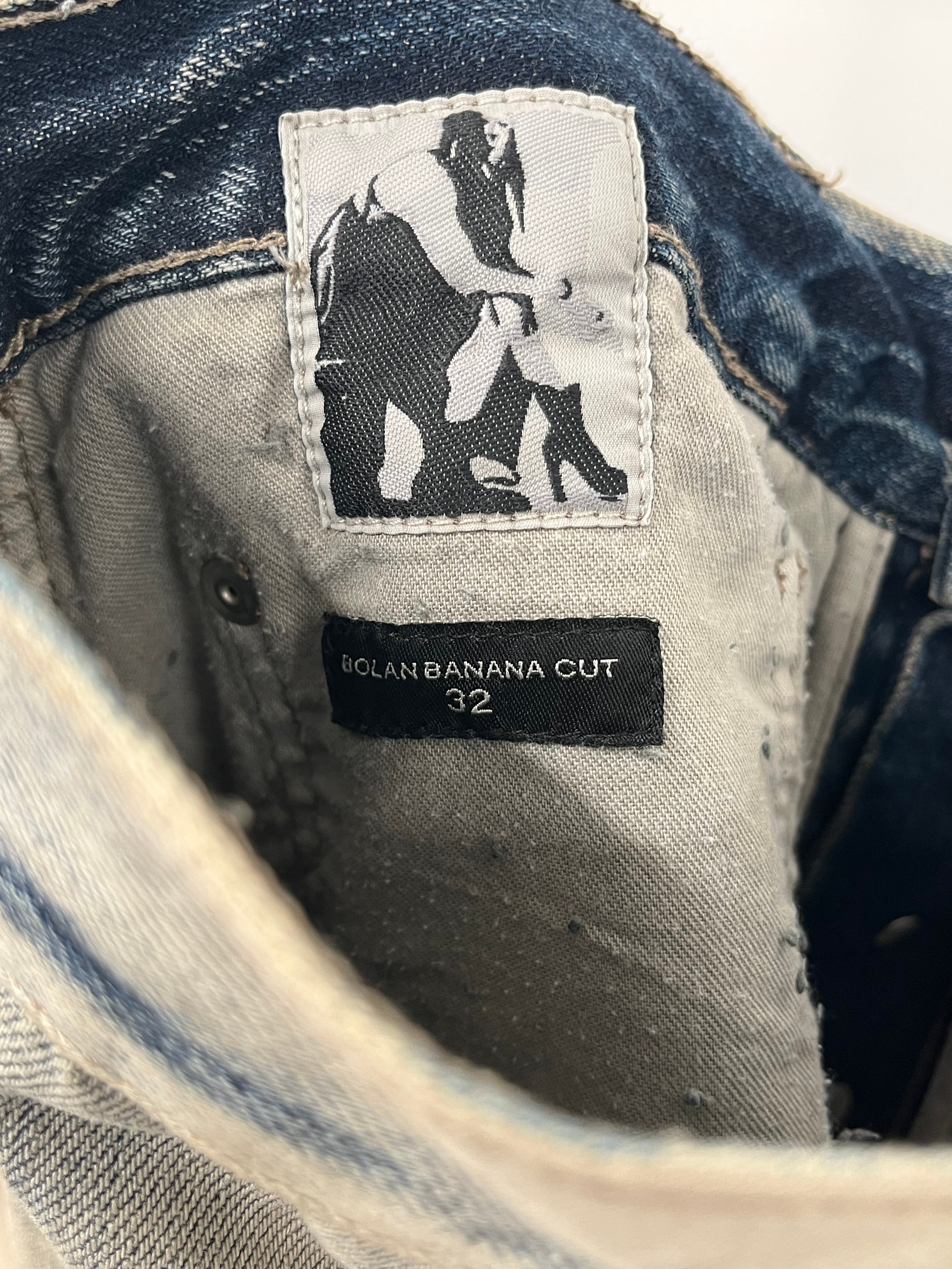 Rick Owens/Pants/32/Cotton/BLU/MINERAL WASH SHREDDED BOLAN view 8