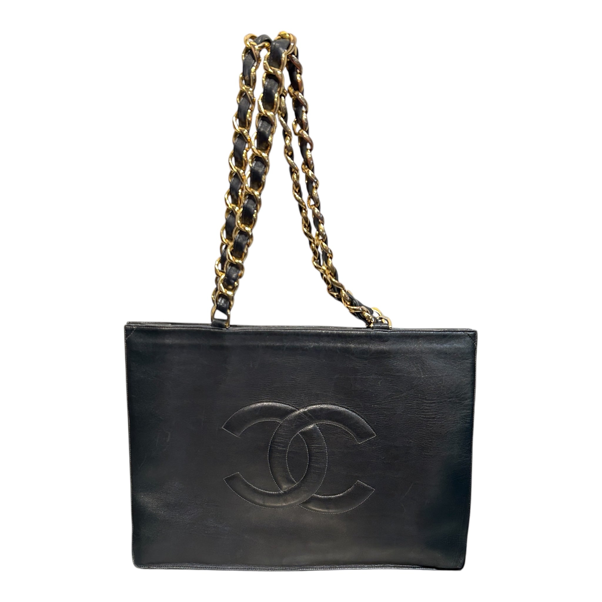 CHANEL/Tote Bag/Leather/BLK/deca coco view 1