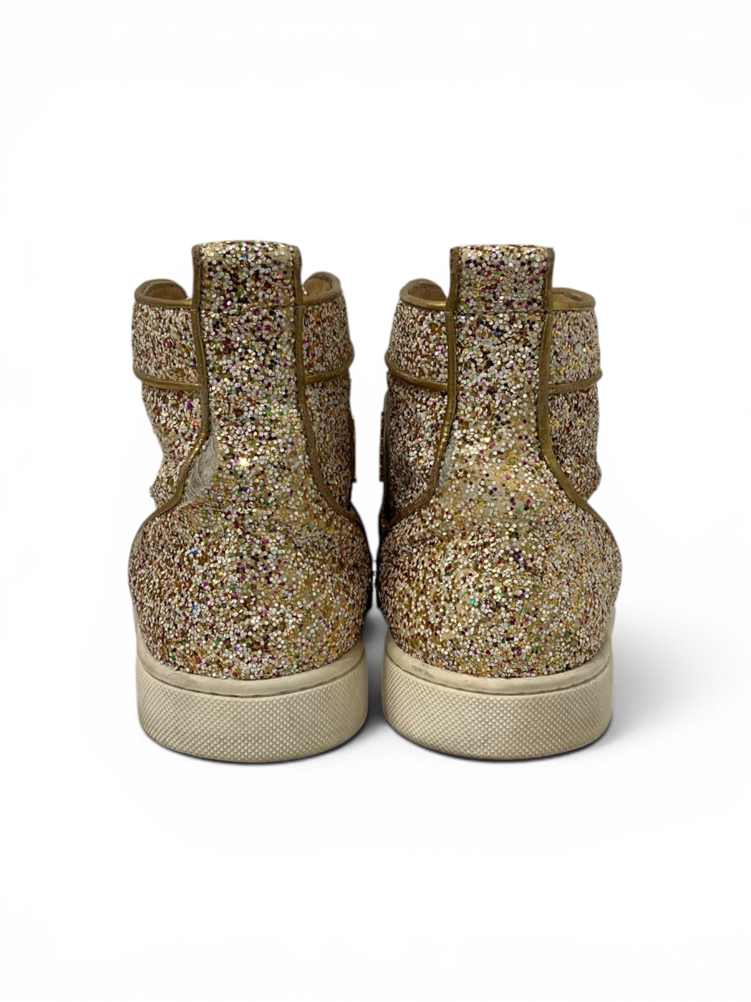 Christian Louboutin/Hi-Sneakers/EU 38/All Over Print/Leather/WHT/RAINBOW GILTTER ALL OVER view 3