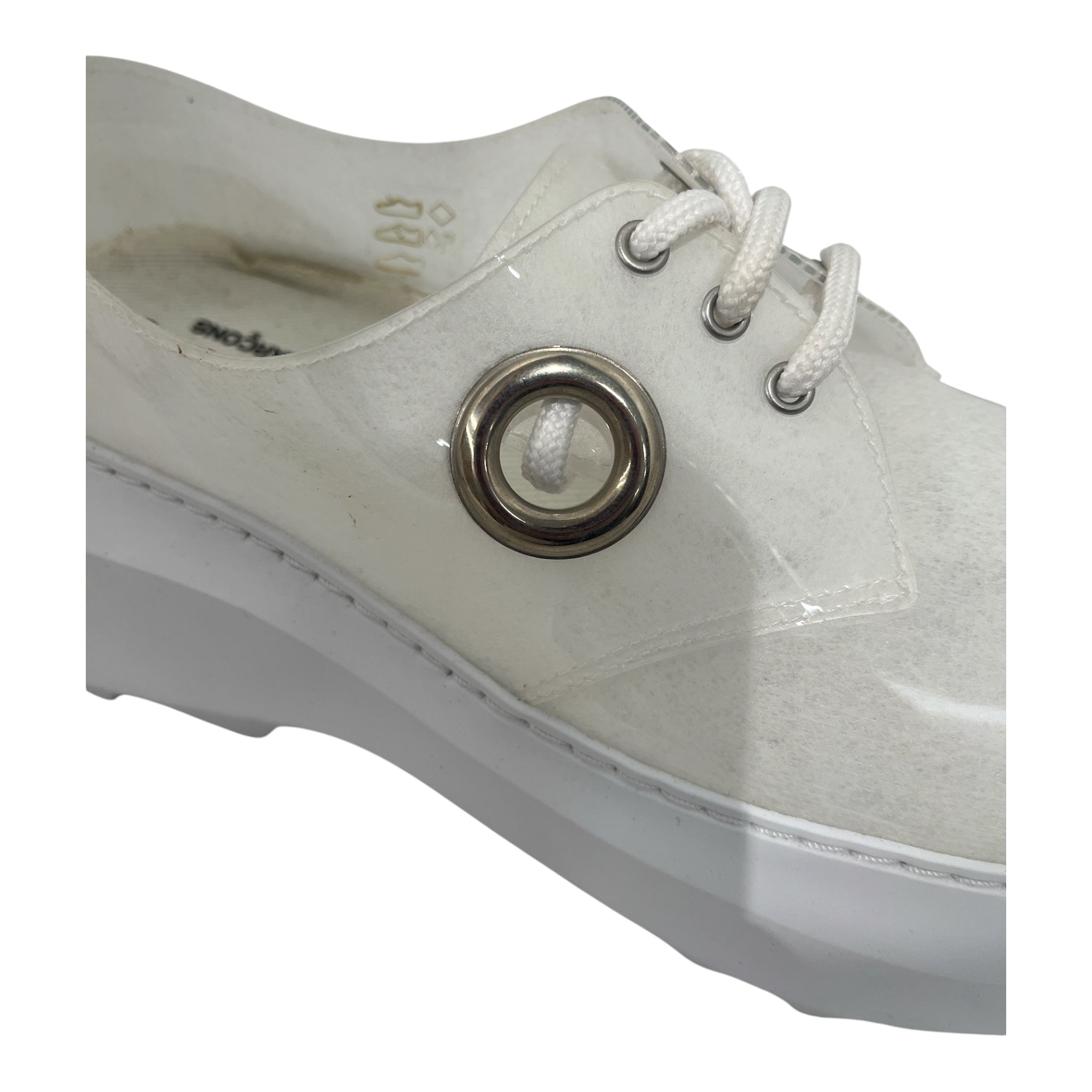 PHILEO/COMME des GARCONS/Low-Sneakers/EU 39/WHT/lacwe up silver hole view 5