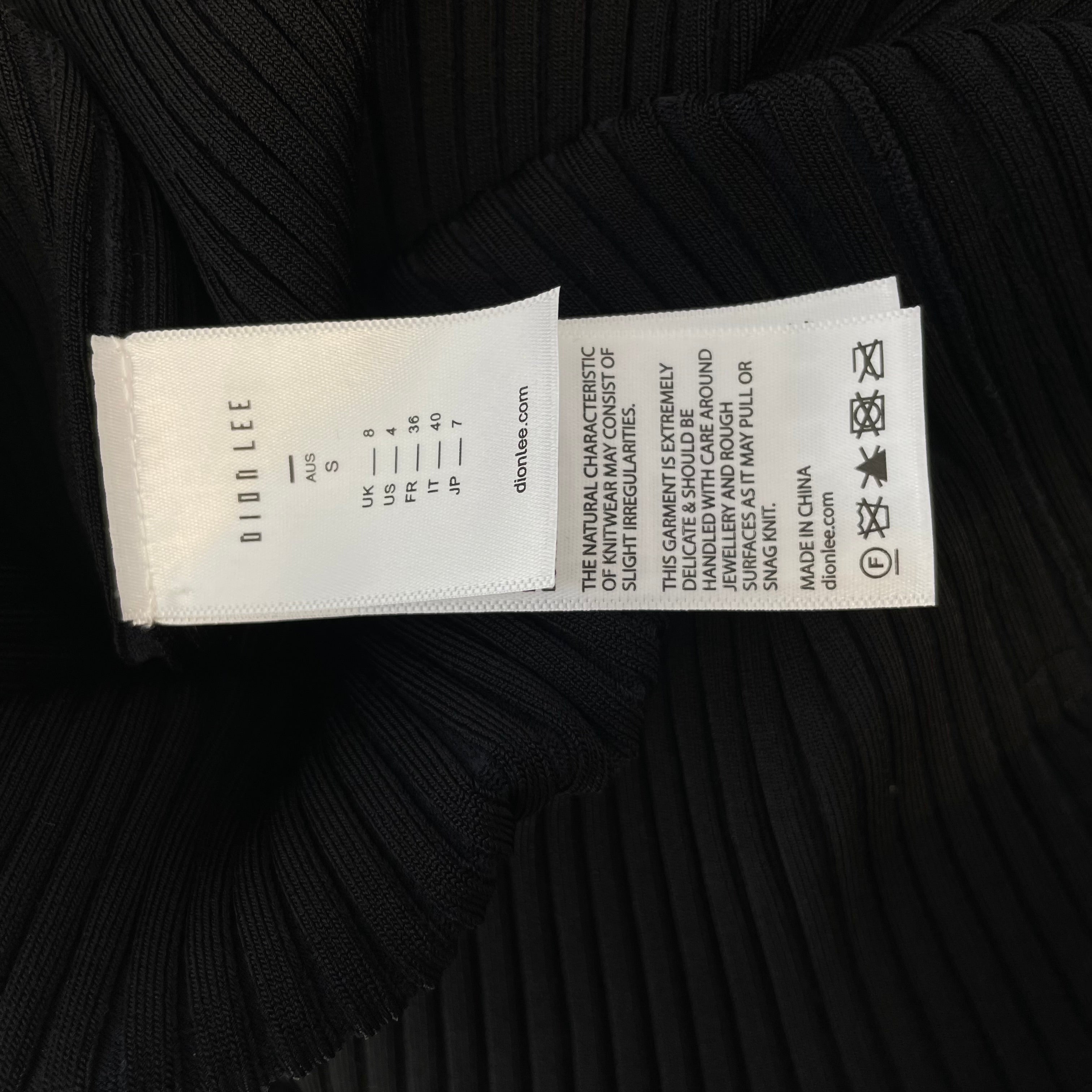DION LEE/LS Dress/4/Rayon/BLK/RIBB/ELAZTIC/OPEN BACK view 4