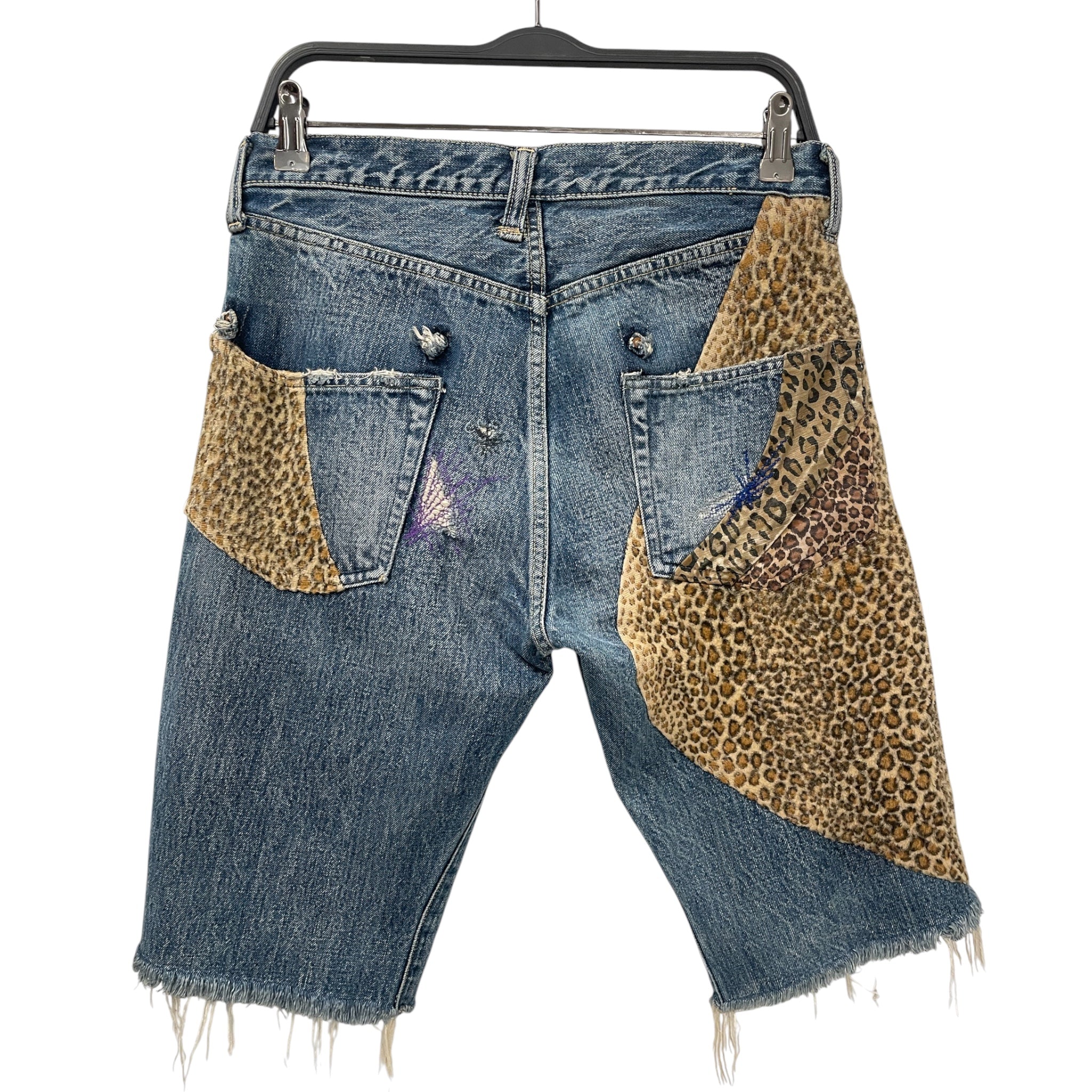 KAPITAL/Shorts/2/Denim/MLT/Animal Pattern/LEOPARD PRINT PATCH view 2