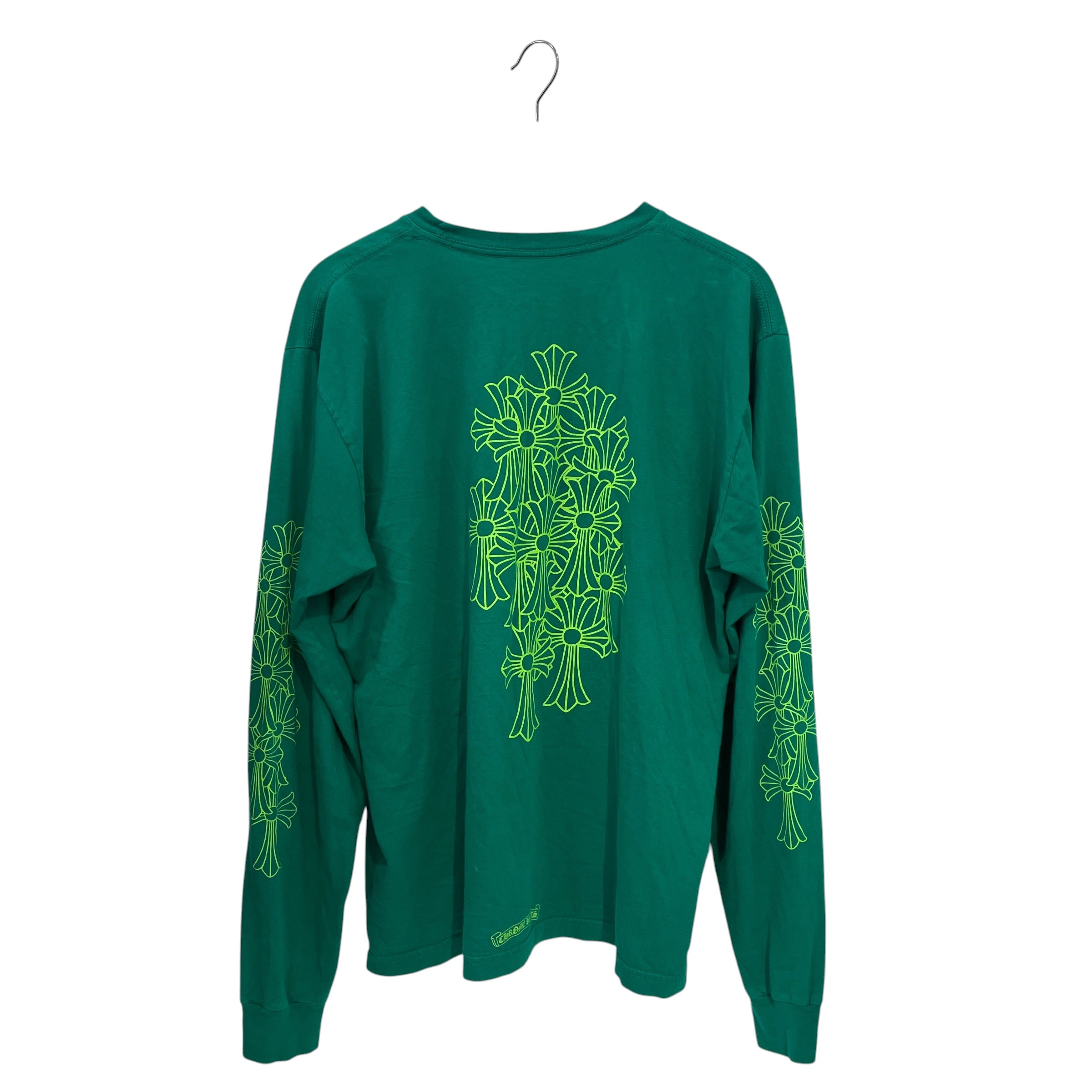 CHROME HEARTS/LS T-Shirt/XL/Cotton/GRN/GREEN LS/NEON YELLOW PRINT view 2