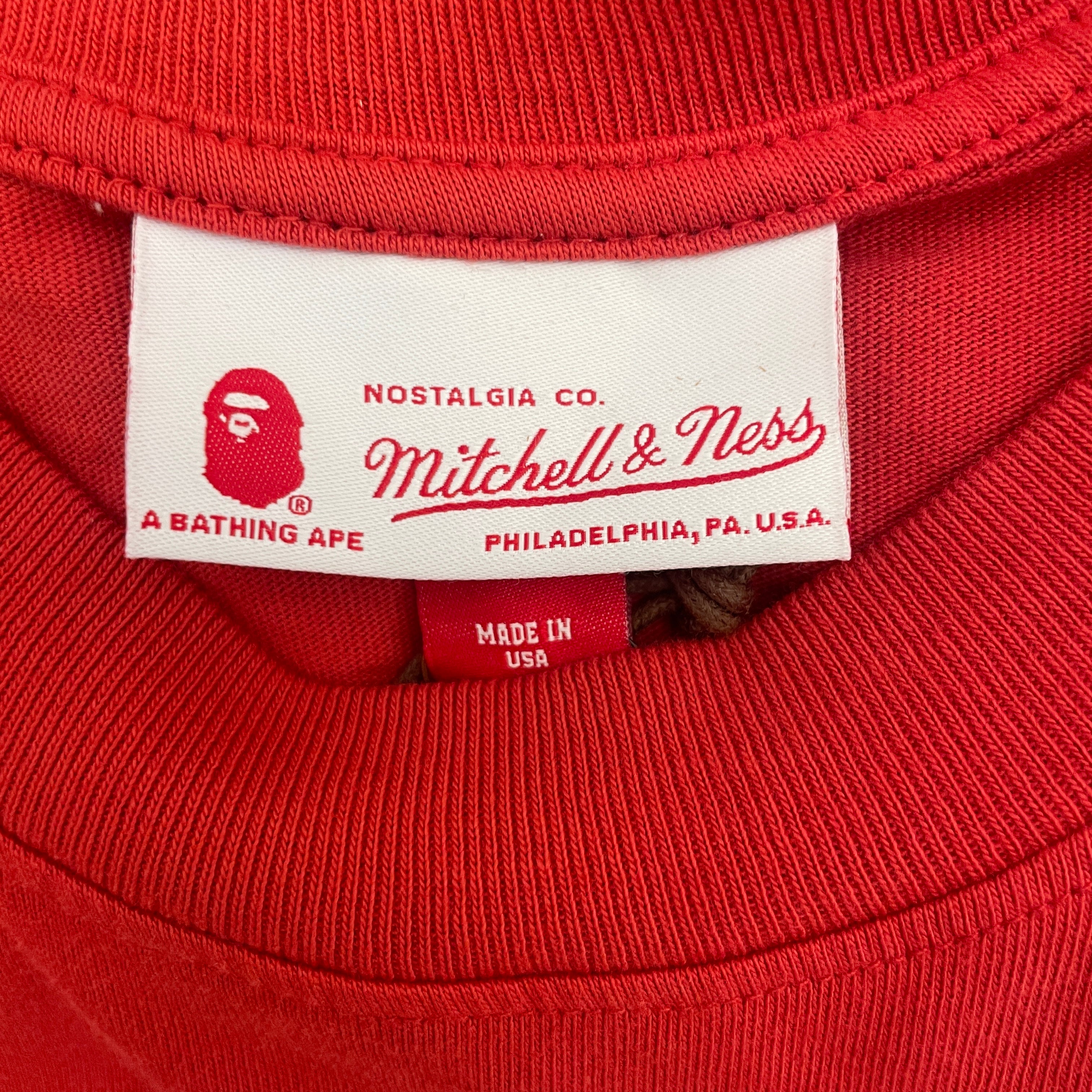 A BATHING APE/mitchell&ness/T-Shirt/XS/Cotton/RED/ view 3