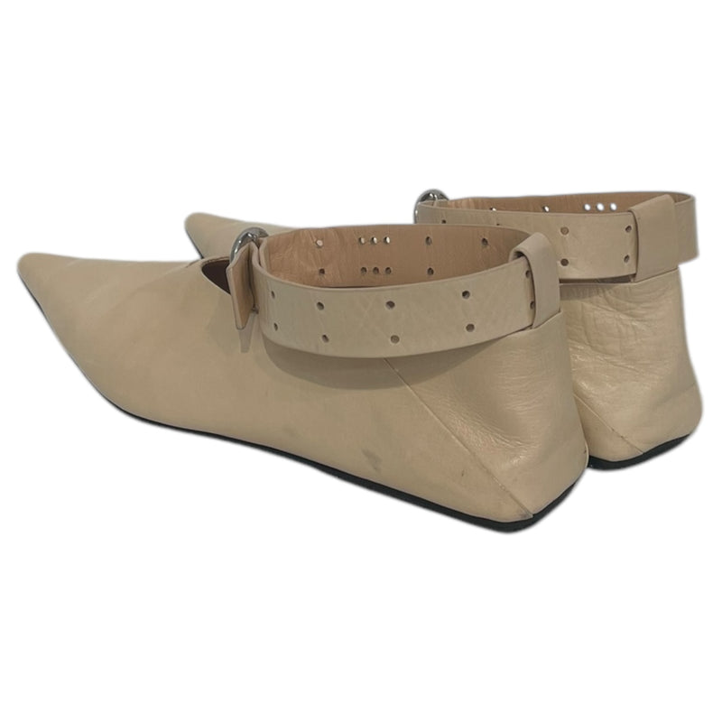JIL SANDER/Dress Shoes/EU 39.5/Goat Leather/BEG/Ankle Strap/paige bin buckle loafer