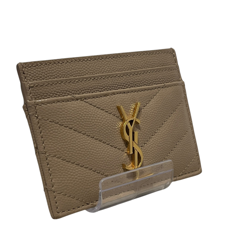 YVES SAINT LAURENT/Wallet/OS/Leather/BEG/YSL GAIN DE POUDRE WALLT