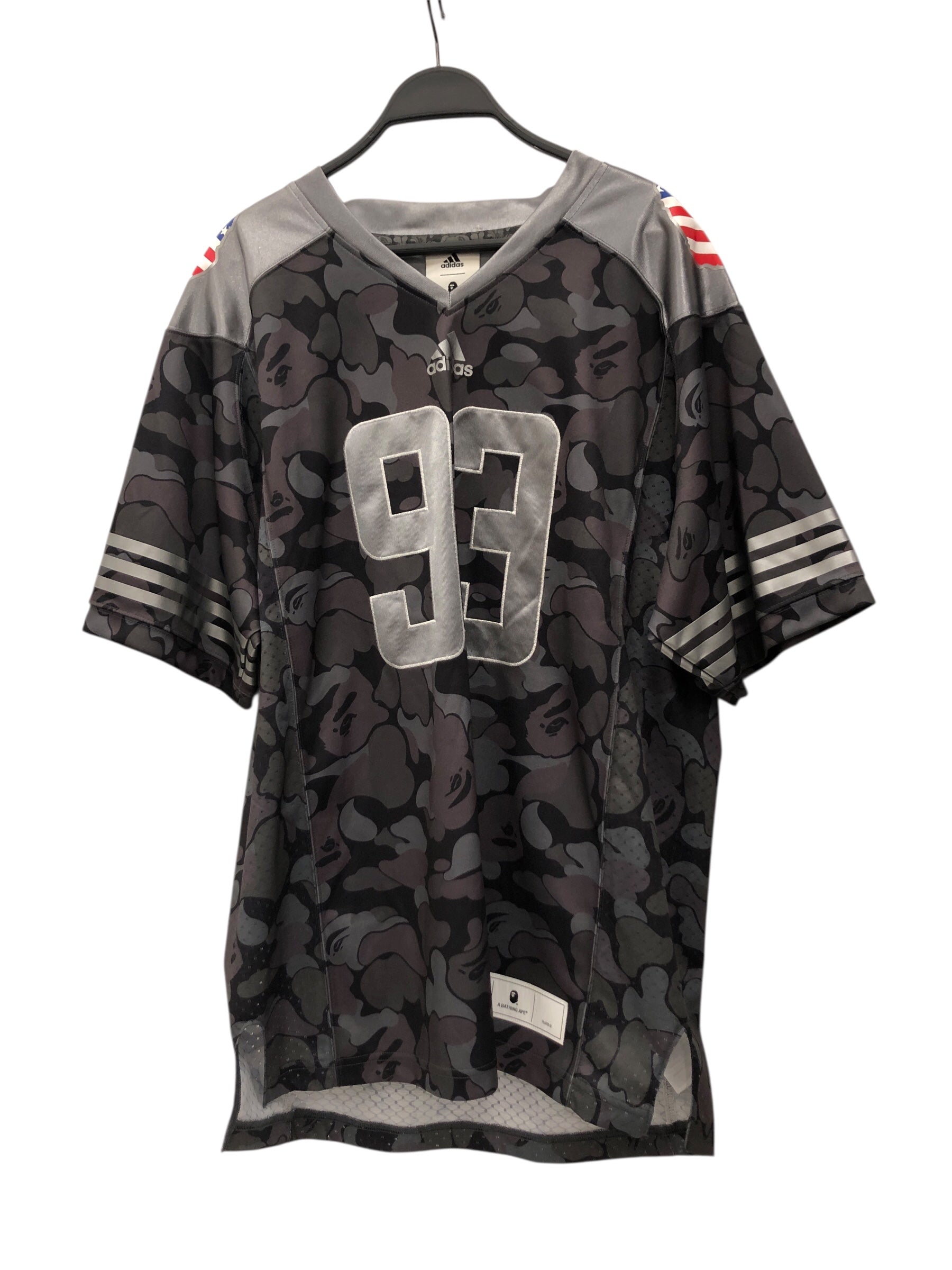 A BATHING APE/adidas/T-Shirt/L/Polyester/GRY/Camouflage/ view 1