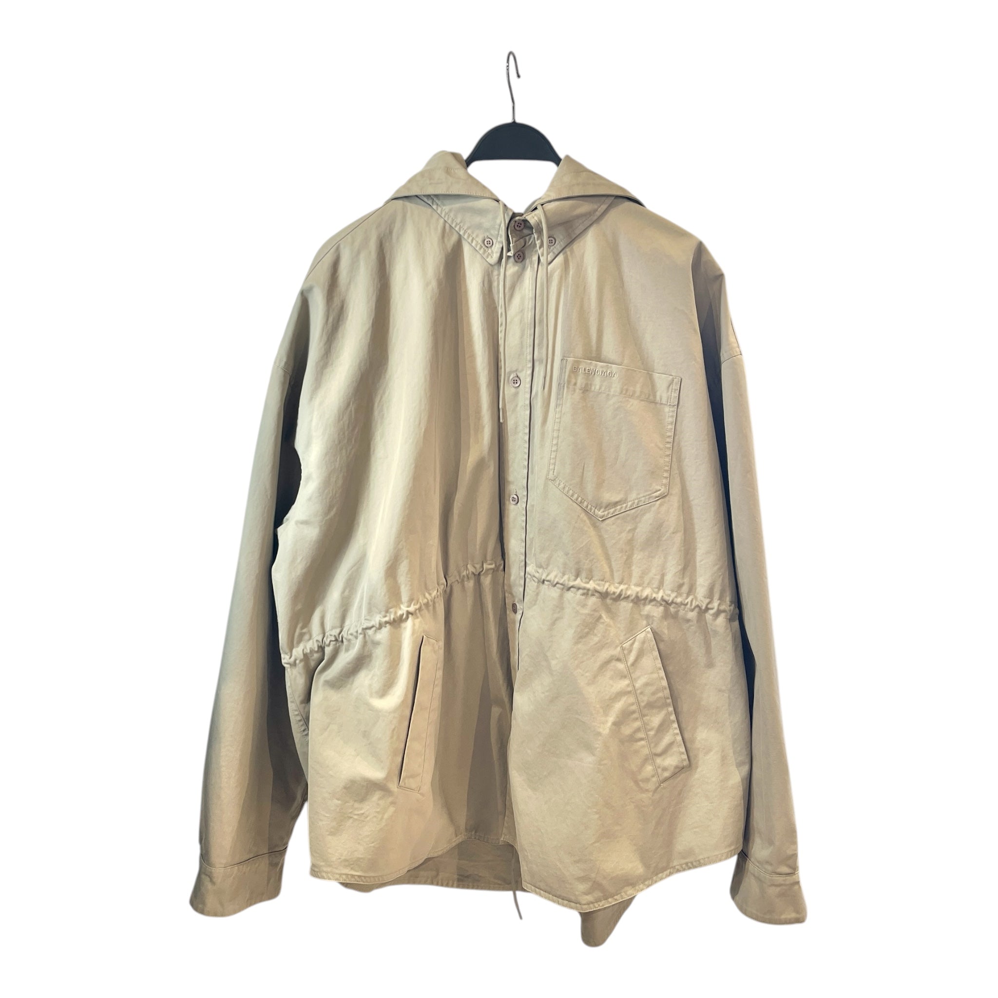 BALENCIAGA/Jacket/S/Cotton/BEG/HOODED PARKA SHIRT view 1