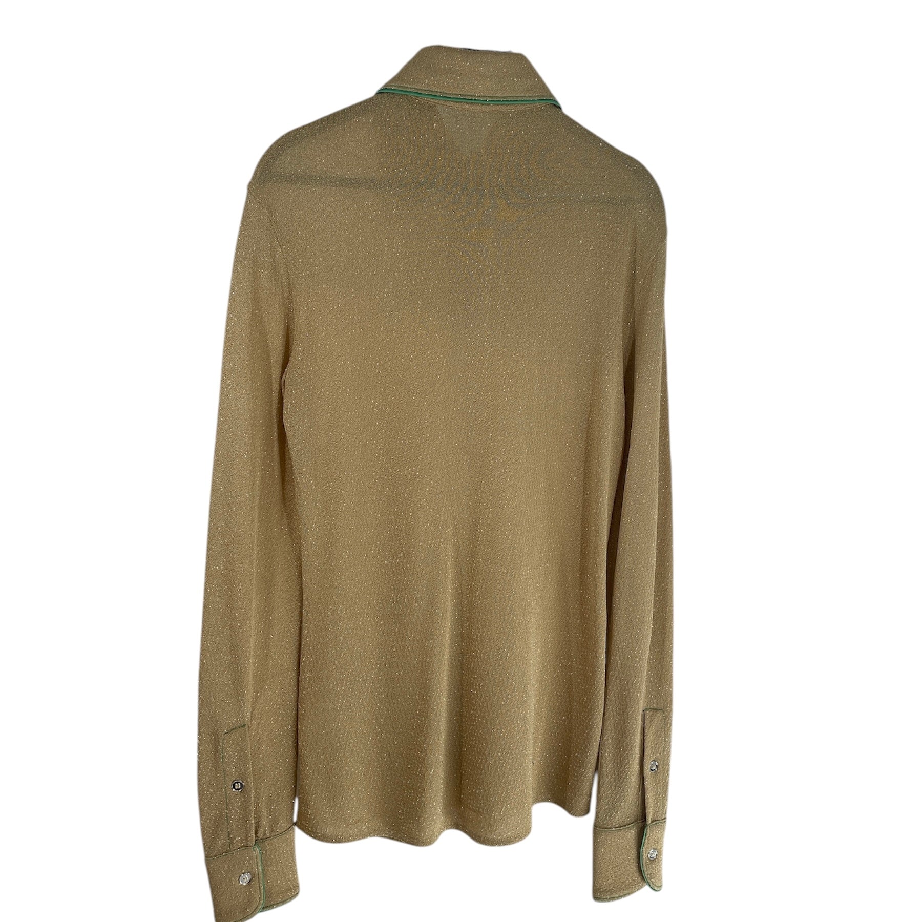 Acne Studios/LS Blouse/S/Plaid/Rayon/GLD/GREEN TRIM GLITTER WEAVE view 2