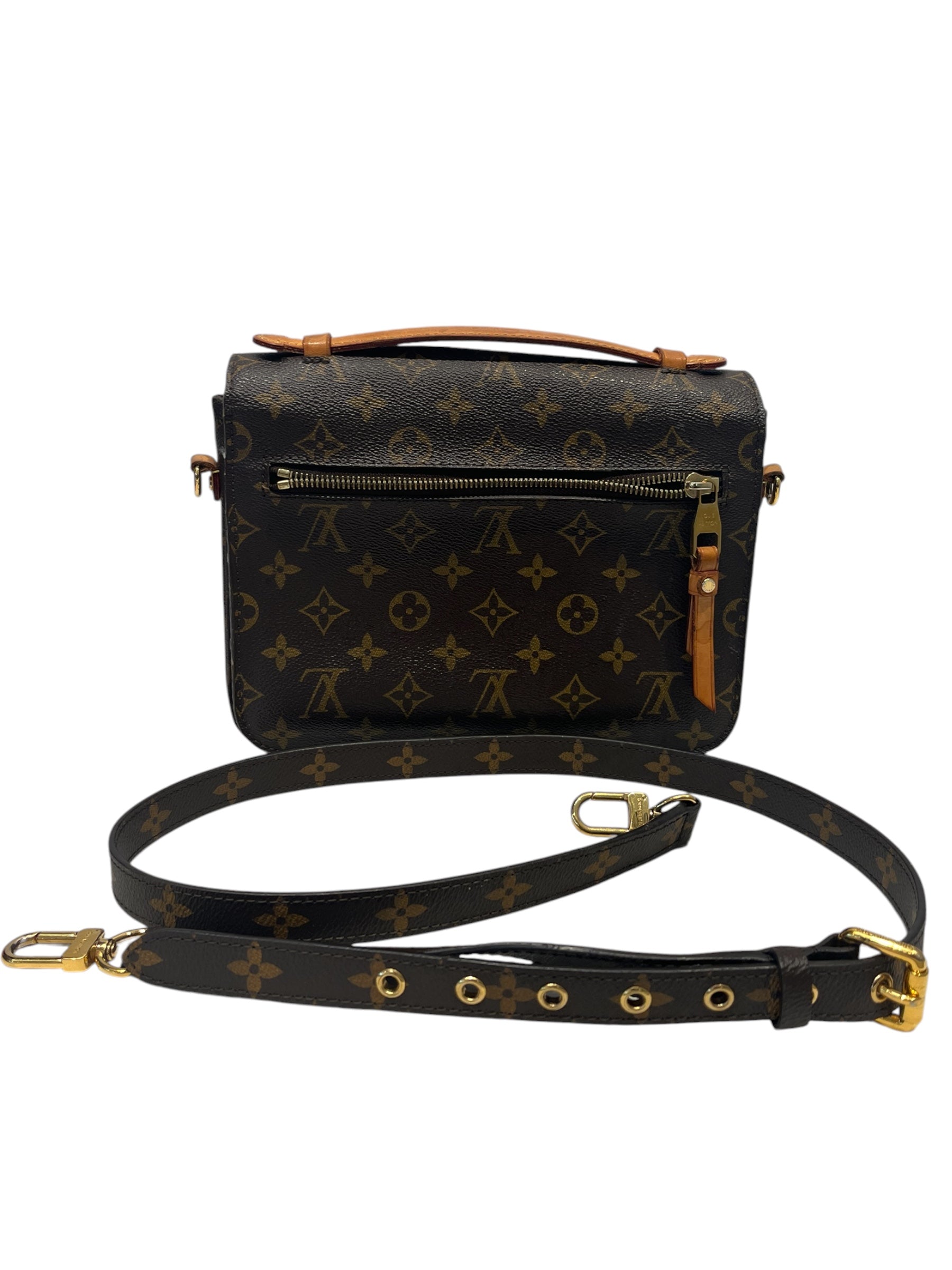 LOUIS VUITTON/Cross Body Bag/Monogram/Leather/BRW/POCHETTE METIS BRWN INTERIOR view 4