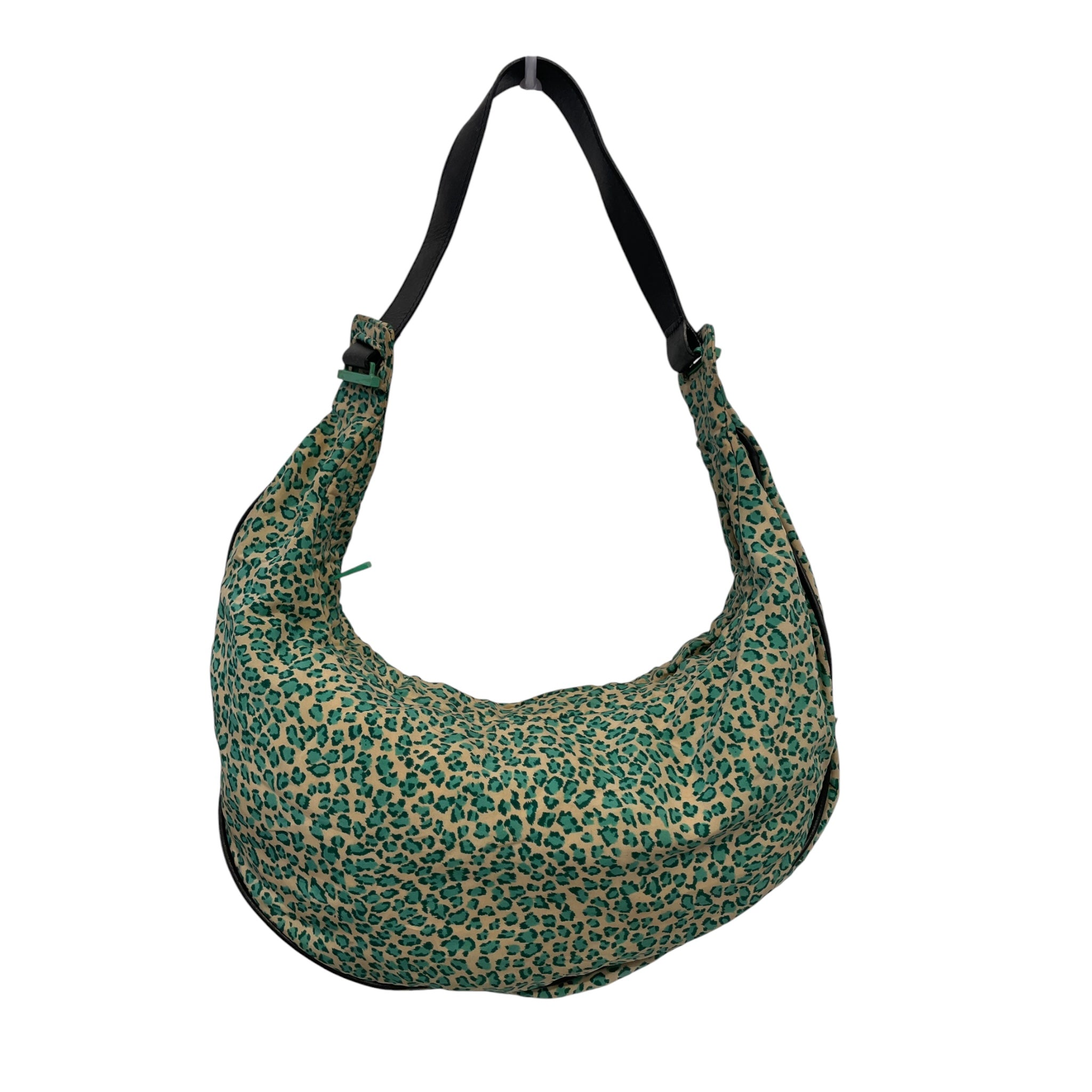 BOTTEGA VENETA/Bag/Leopard/Cotton/GRN/Black Strap, Green/Beige Bag view 1