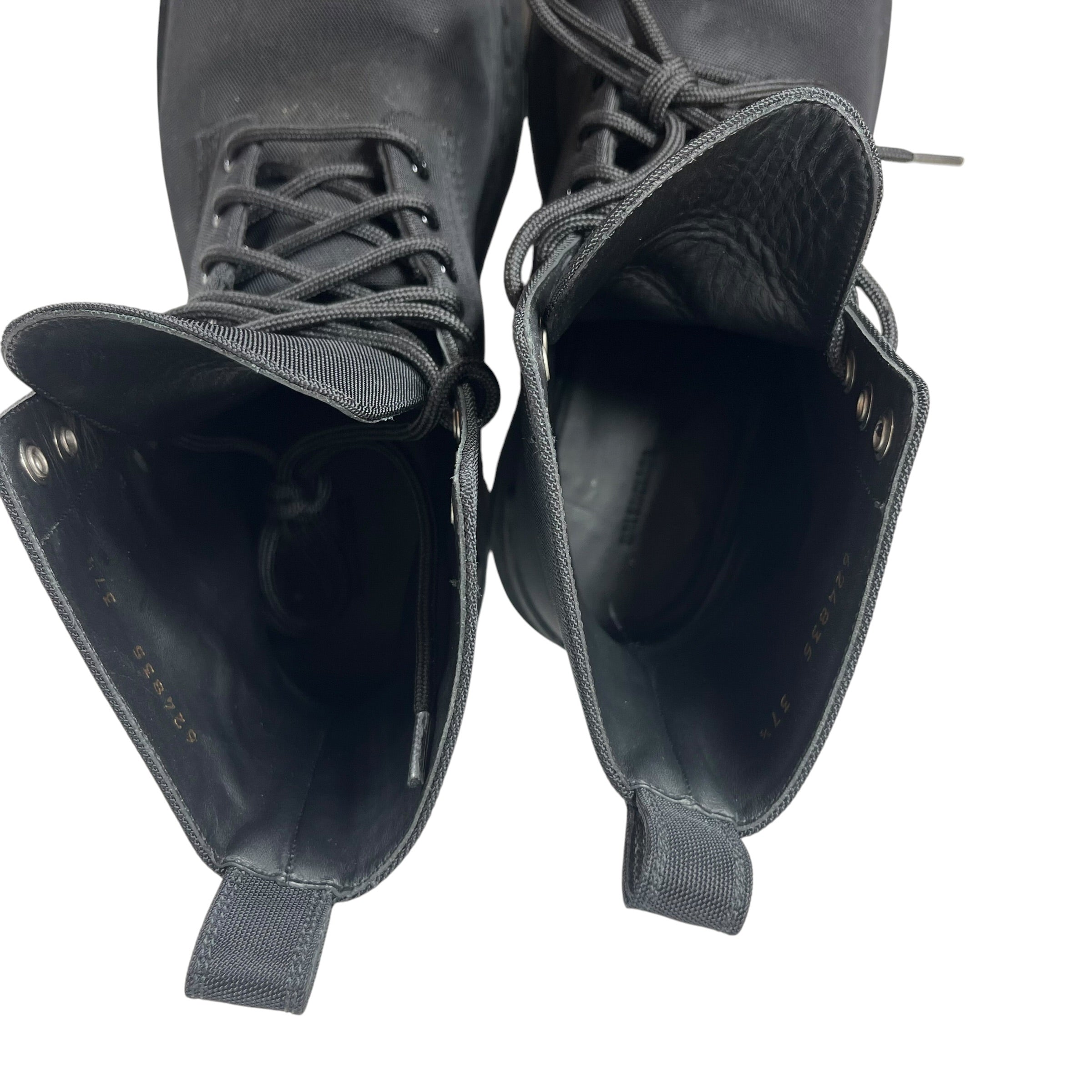 BALENCIAGA/Lace Up Boots/EU 37.5/Cotton/BLK/Canvas Strike Boots view 3