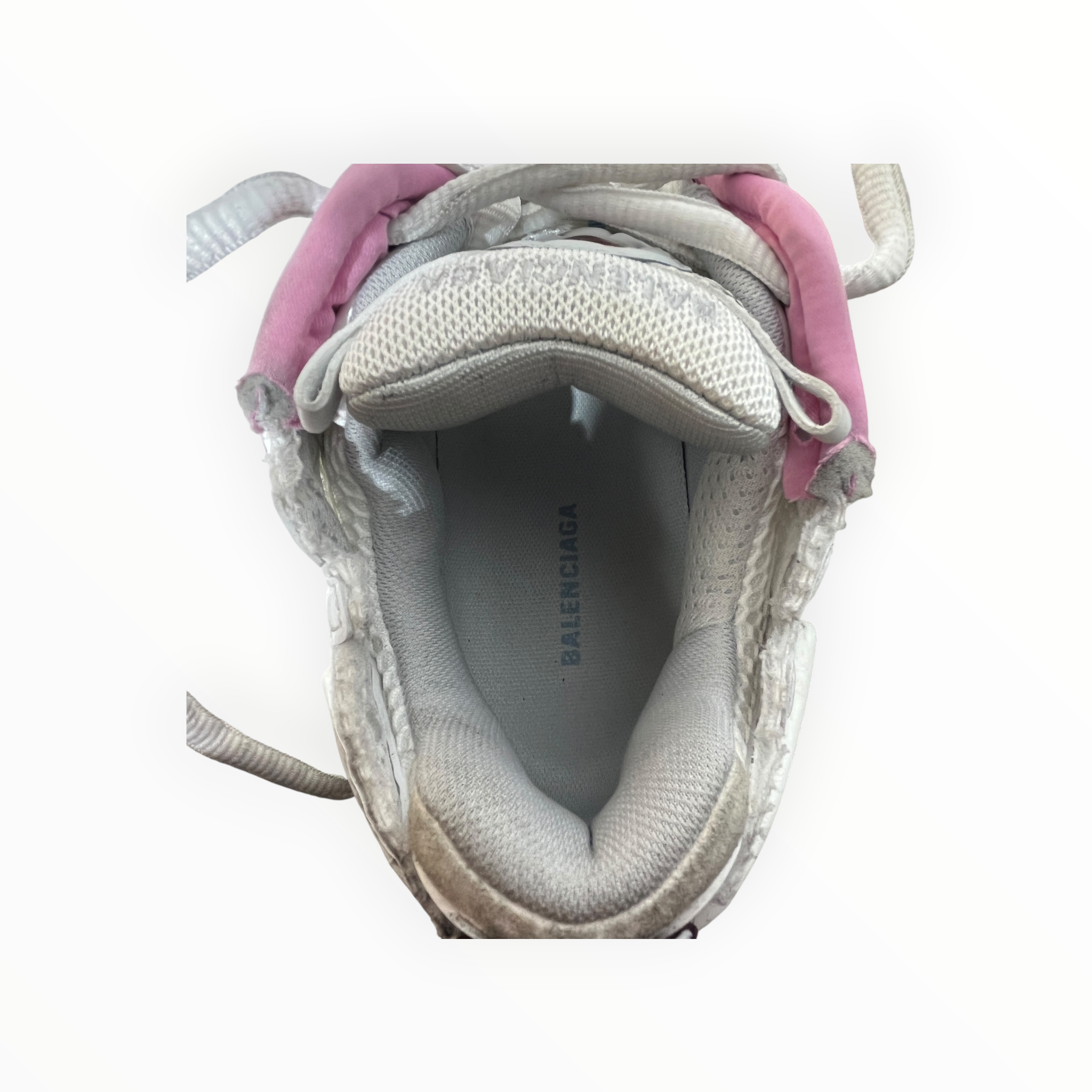 BALENCIAGA/Low-Sneakers/US 10/Leather/WHT/blue and pink runner gradient view 7