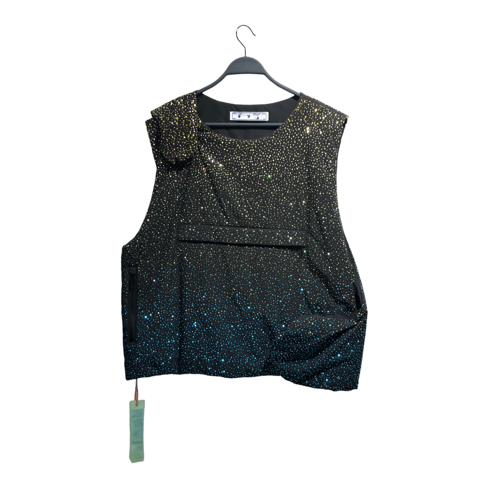 OFF-WHITE/Puffer Vest/M/Polka dot/Polyester/BLK/ view 1