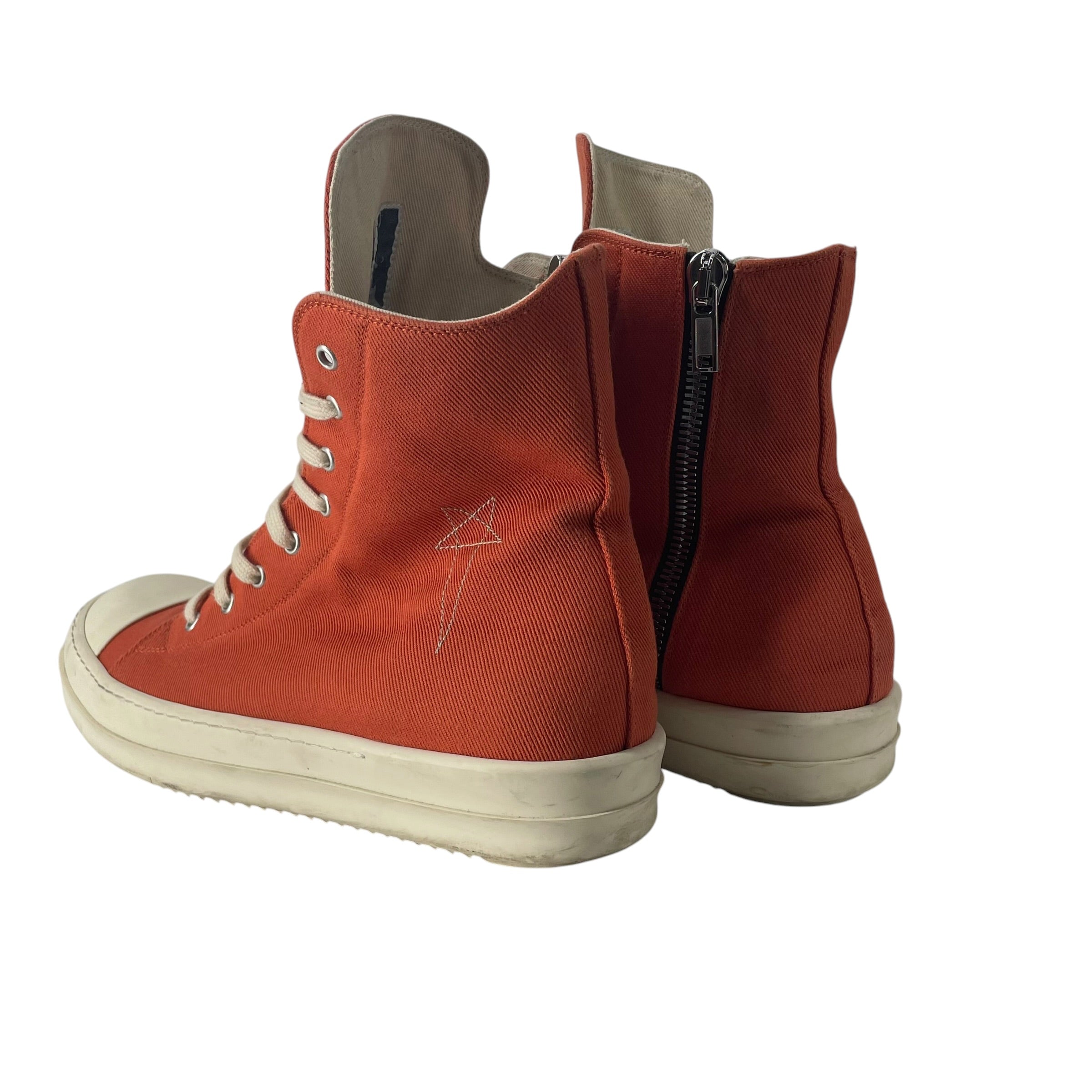 Rick Owens/Hi-Sneakers/EU 45/Cotton/ORN/RICK OWENS RAMONES ORANGE view 3