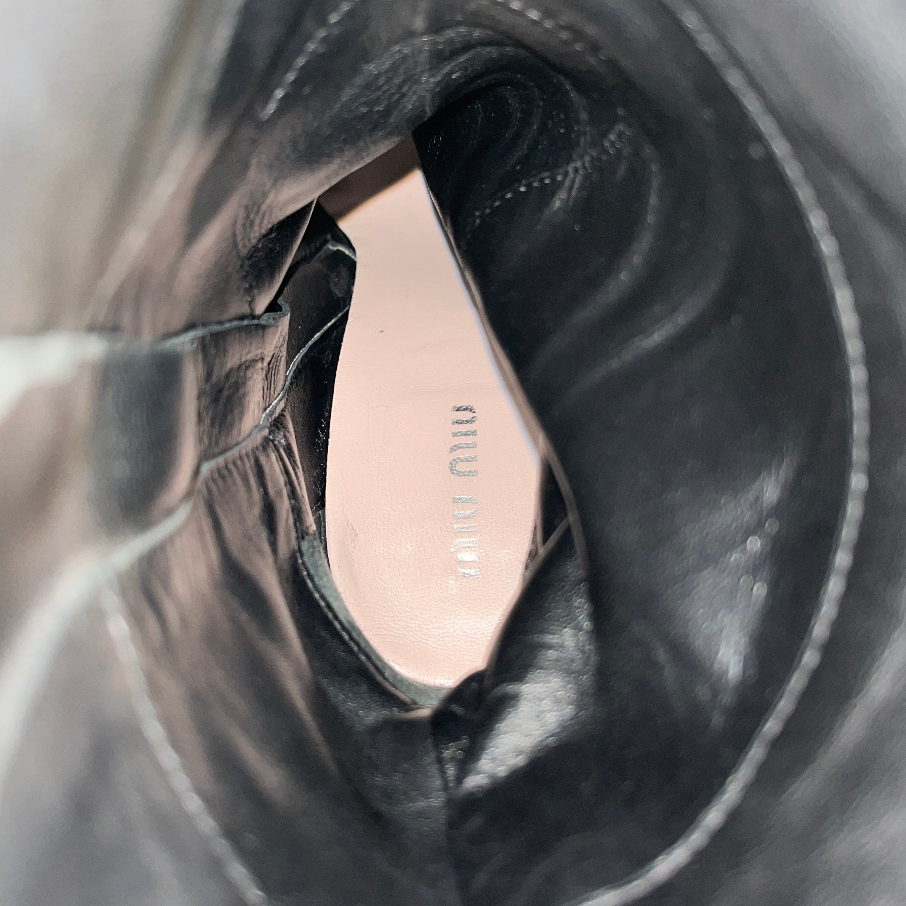 MIU MIU/Boots/EU 36.5/Leather/BLK/HARNESS HEEL ZIP BOOT view 4
