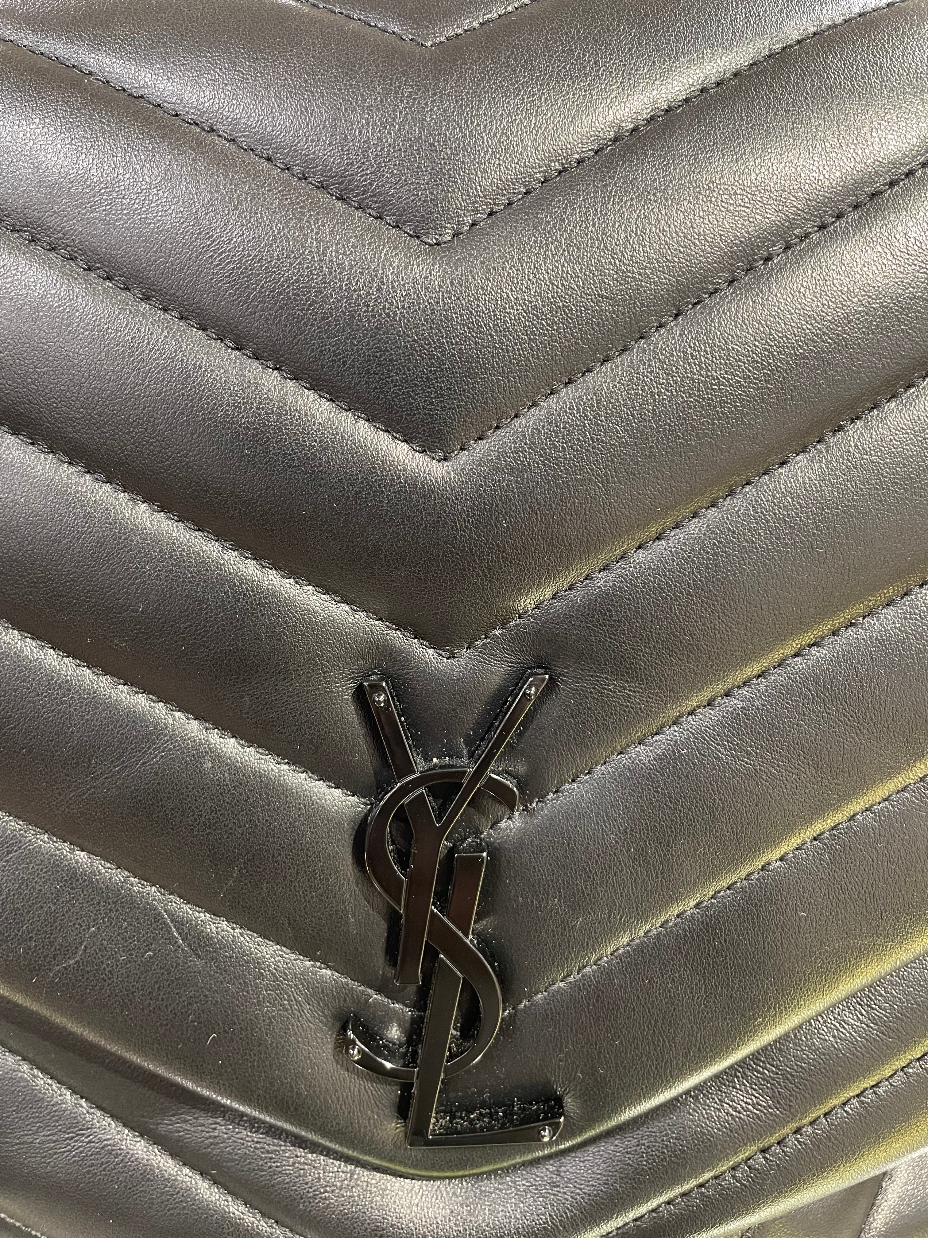 YVES SAINT LAURENT/Cross Body Bag/Leather/BLK/LG Loulou Quilted BLK Hardware view 2
